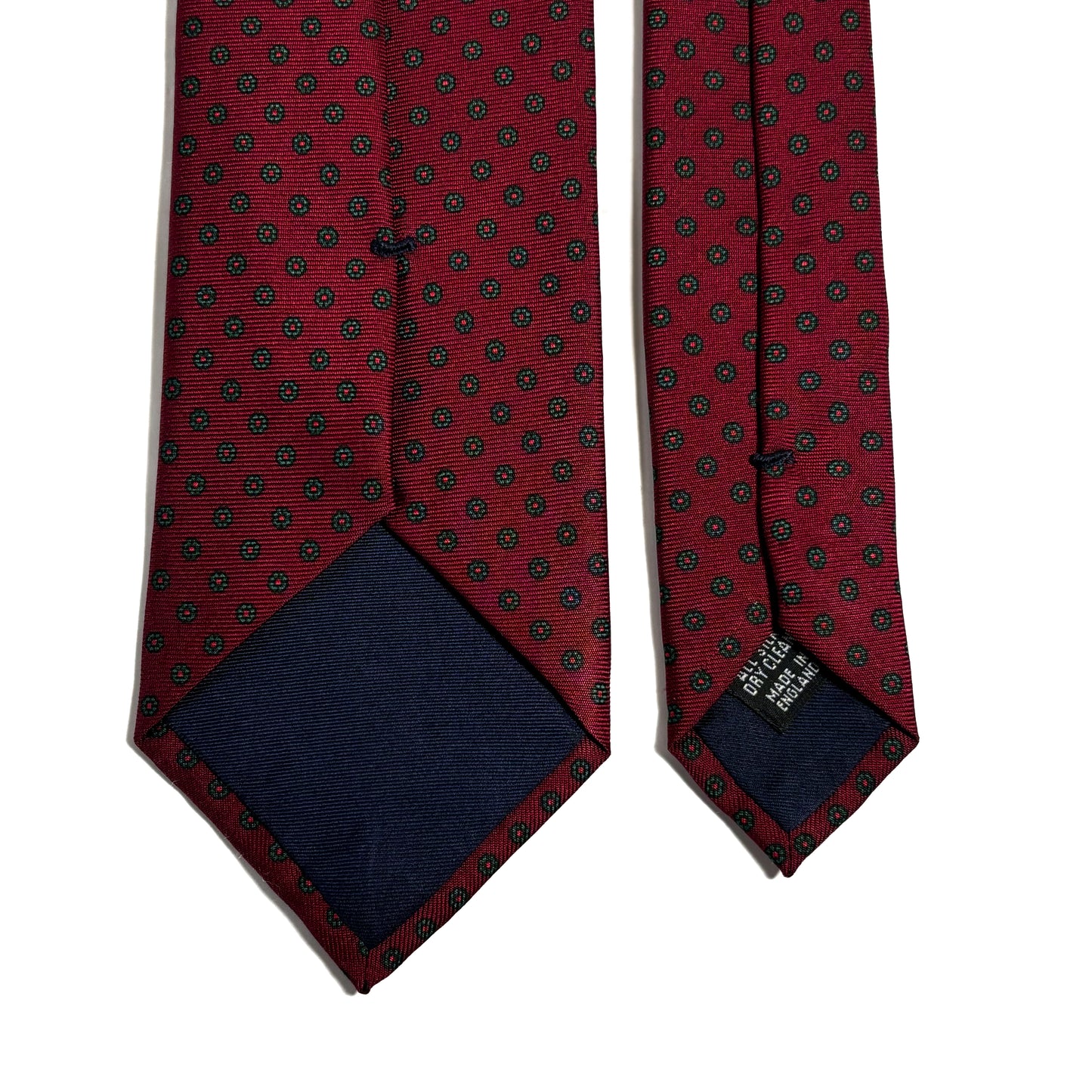 Hand-Printed Burgundy Floral Silk Tie
