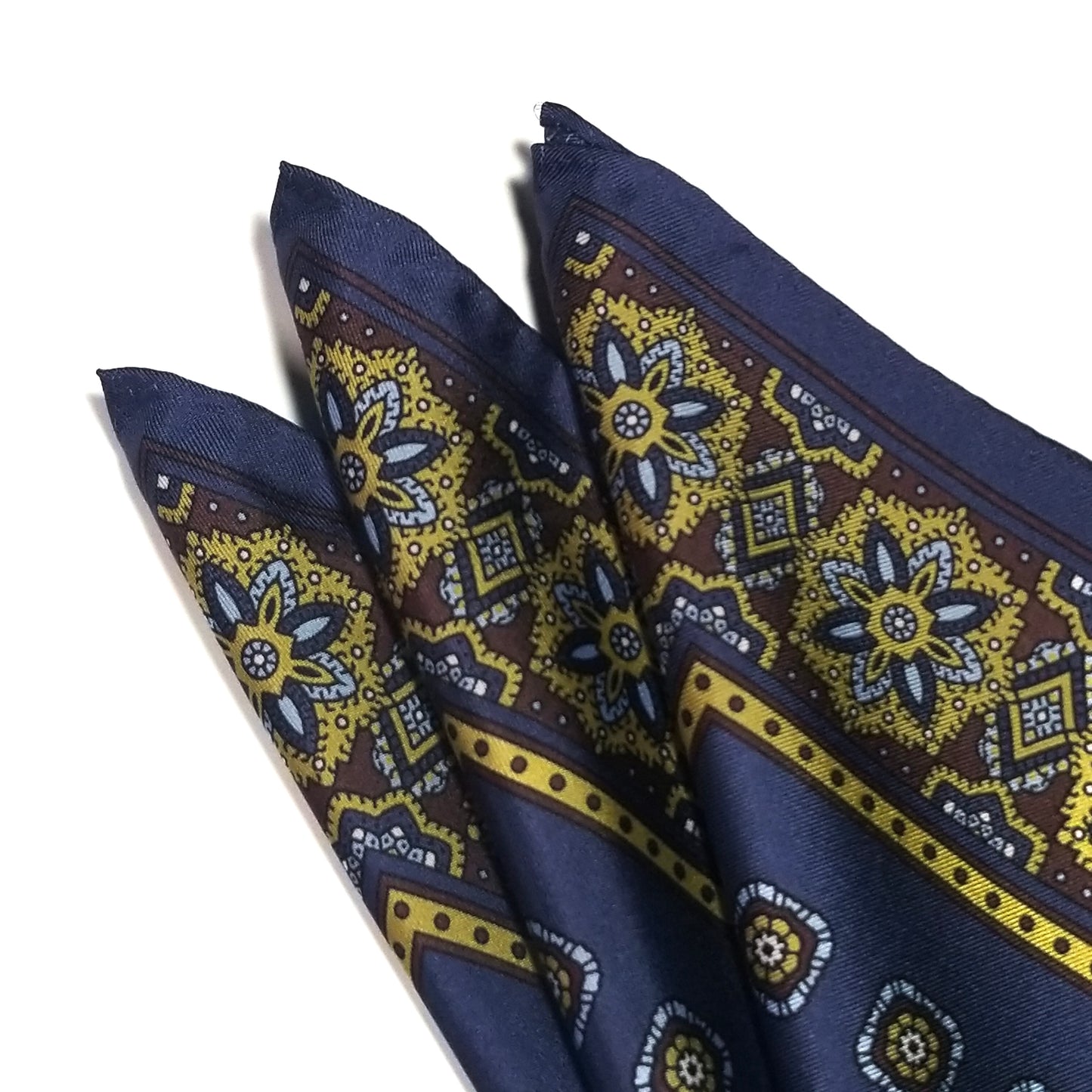 17" Purple Geometric Silk Twill Pocket Square