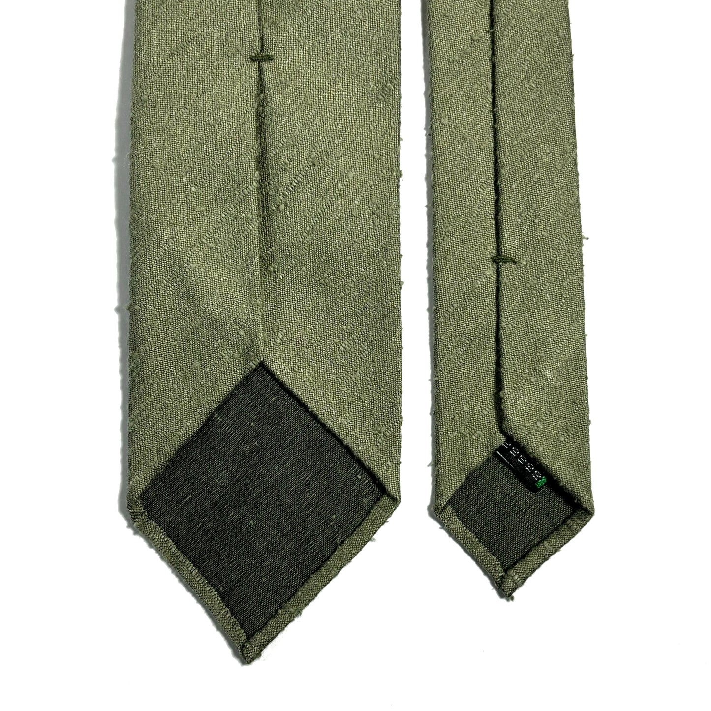 Untipped Sage Green Silk Shantung Tie