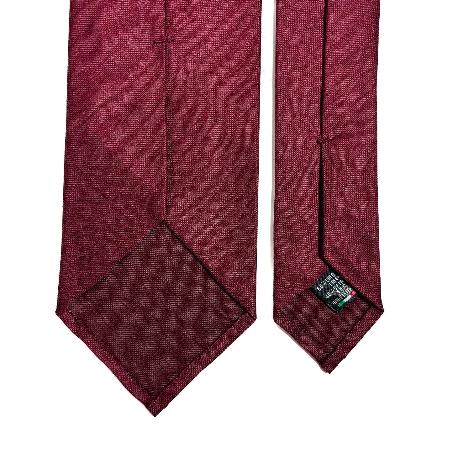 Burgundy Untipped Linen/Silk Tie