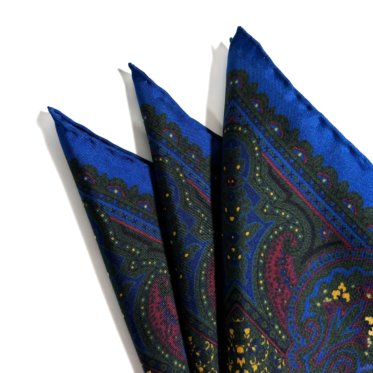 Forest Green Floral Medallion Silk Pocket Square