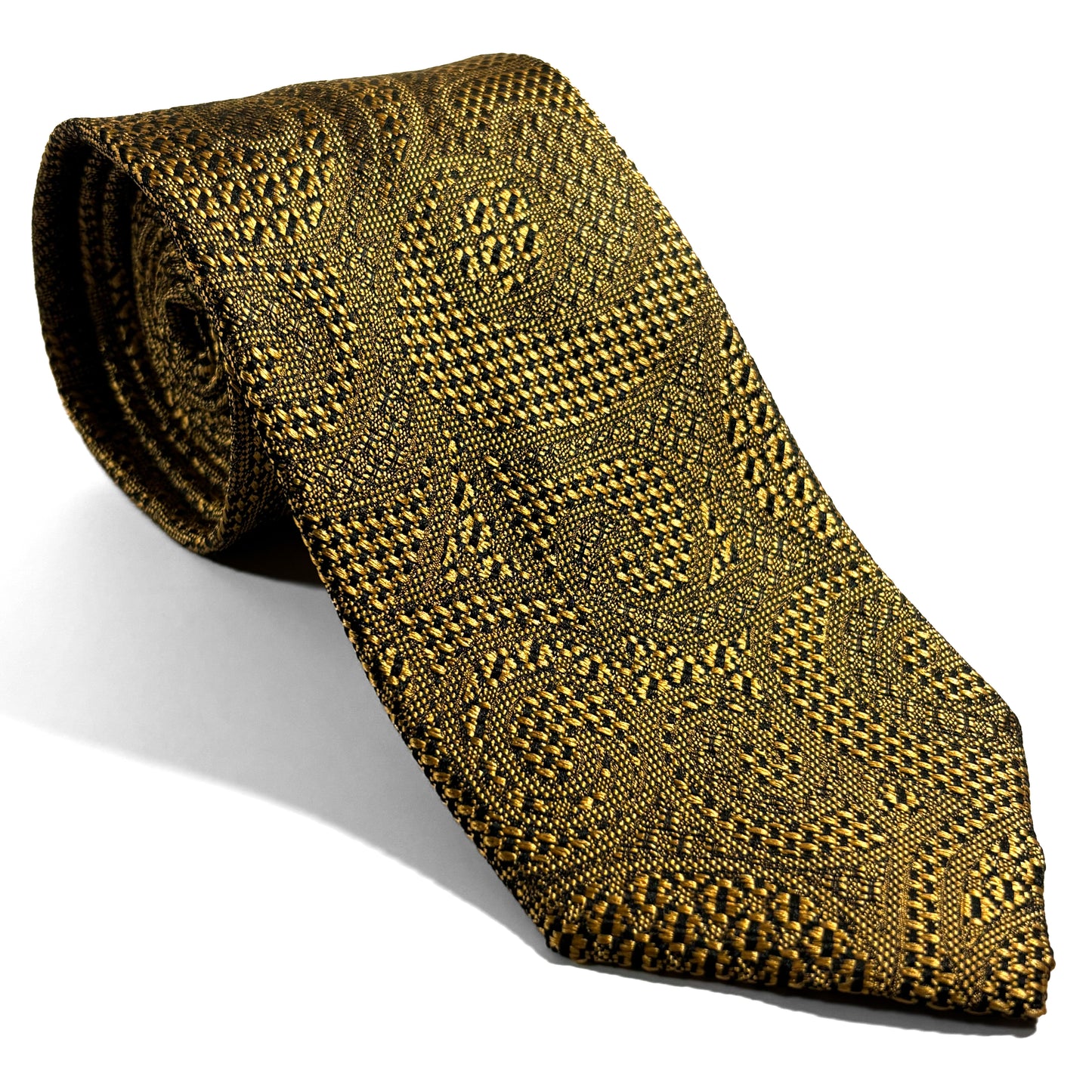 PHOENIX Gold Paisley Silk Grenadine Jacquard Tie
