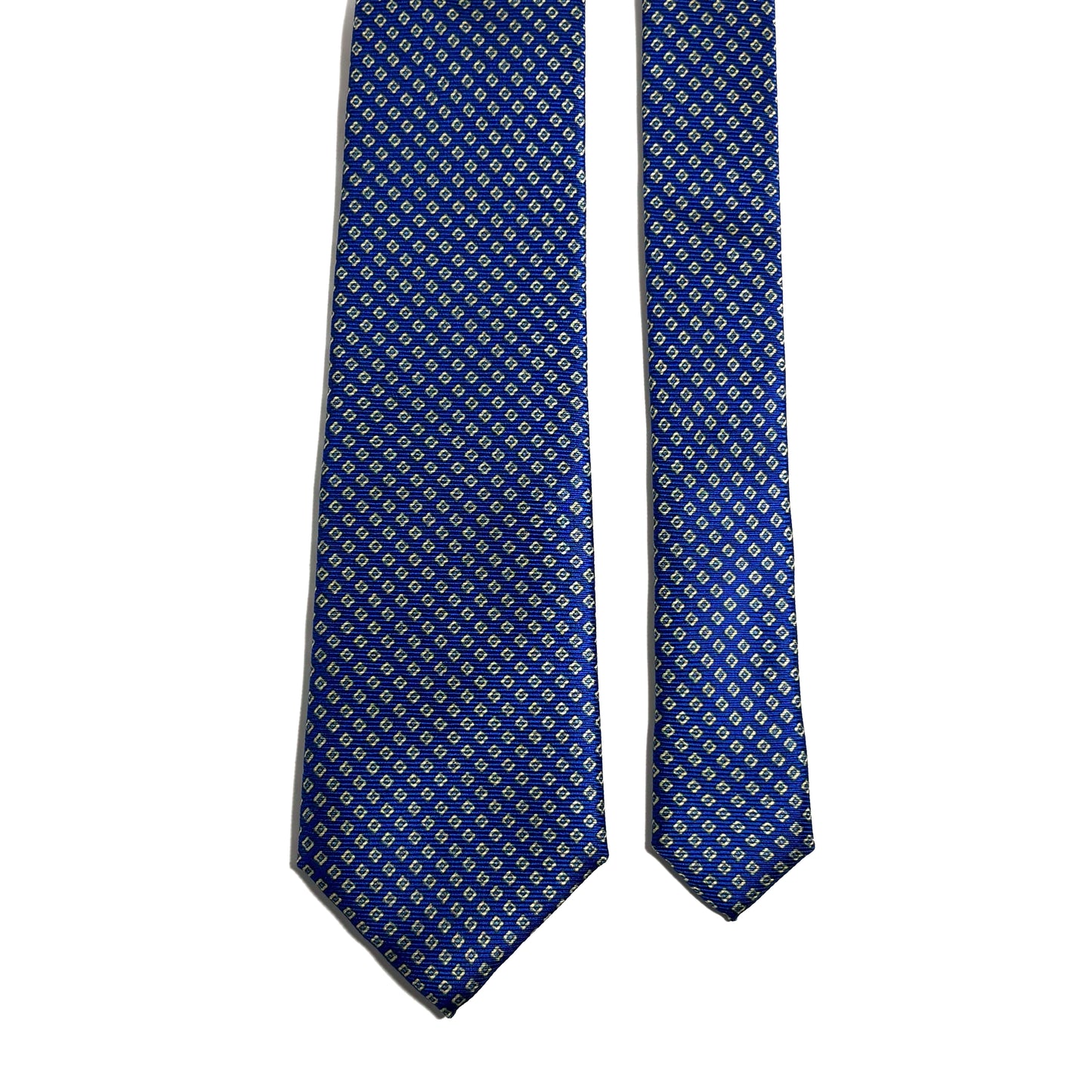 Royal Blue Micro-Geometric Silk Tie (Handmade in Italy)