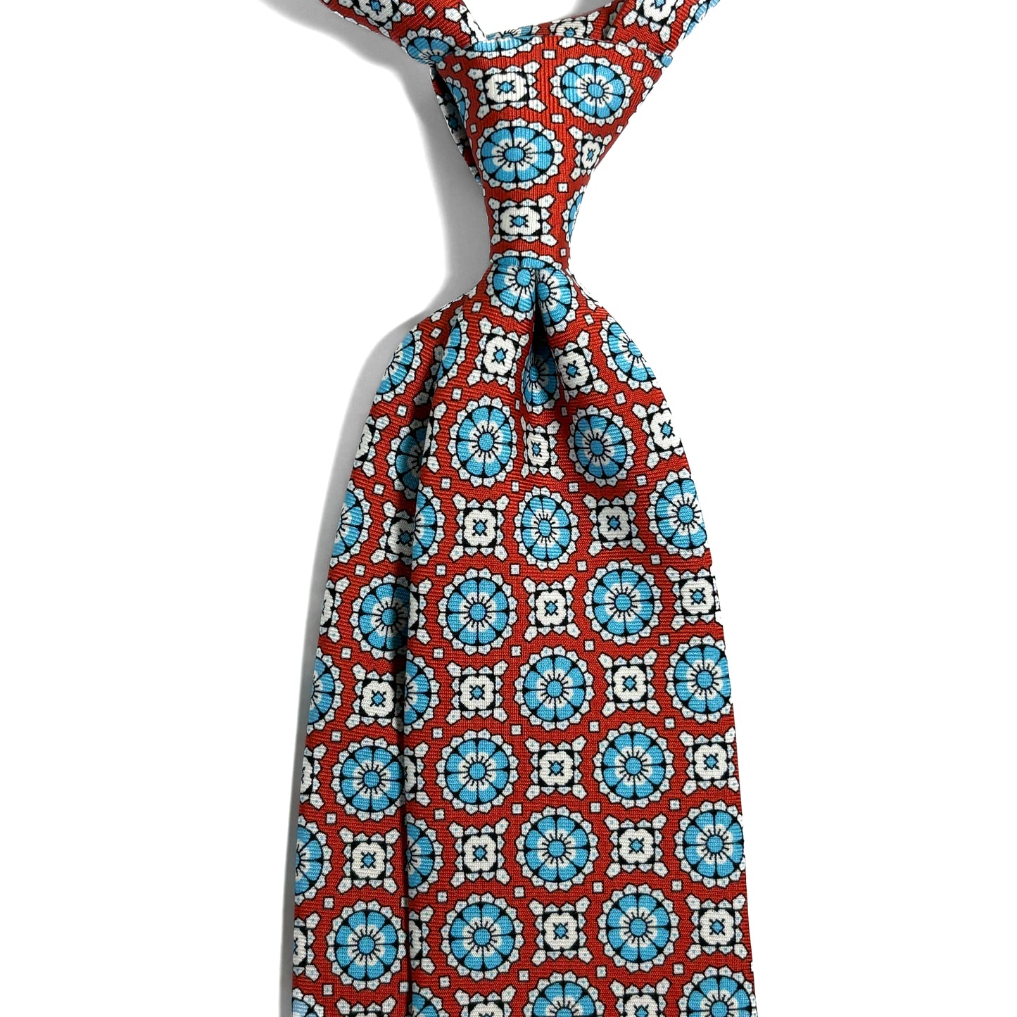 Scarlett Red & Blue Geometric Silk Tie