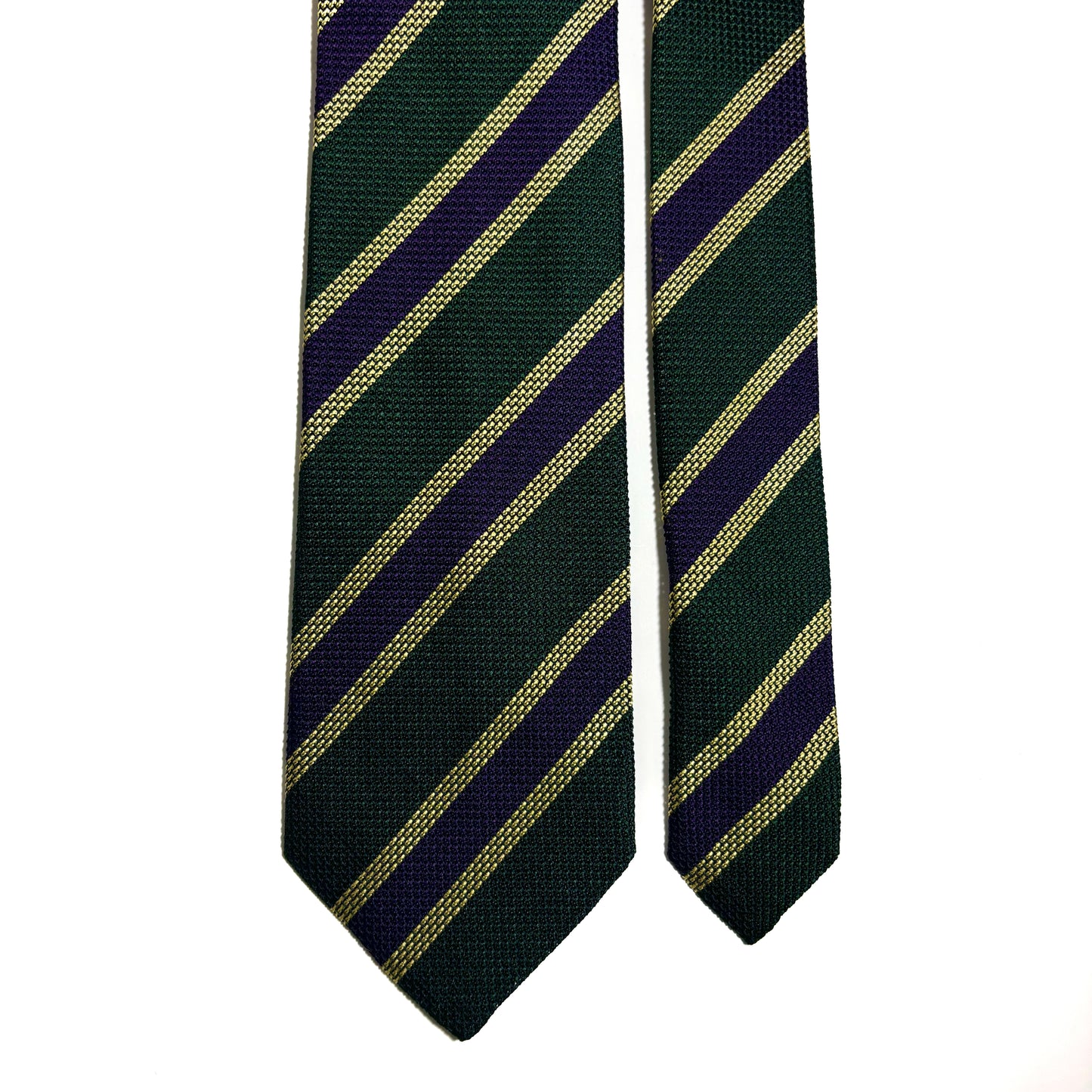 Green & Purple Striped Silk Grenadine Tie (Garza Fina)