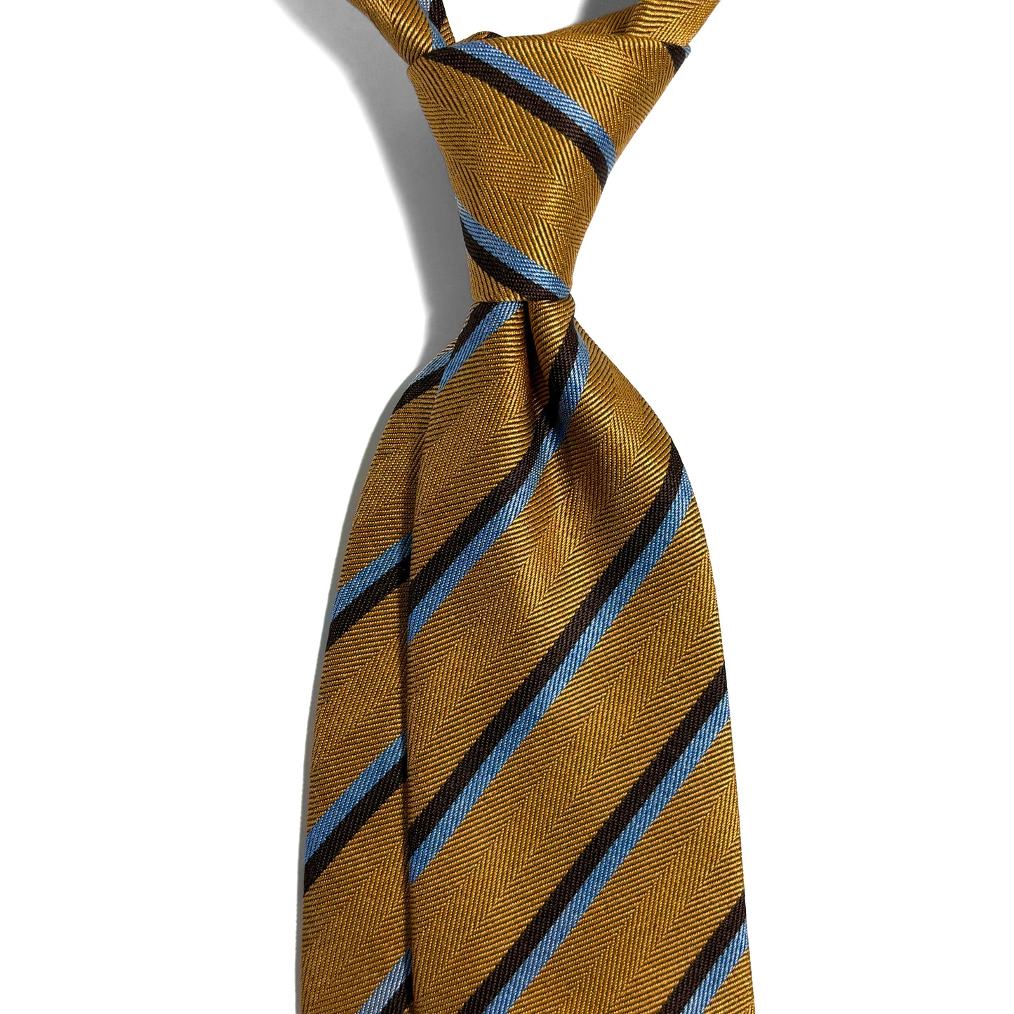 Gold Striped Silk Jacquard Tie
