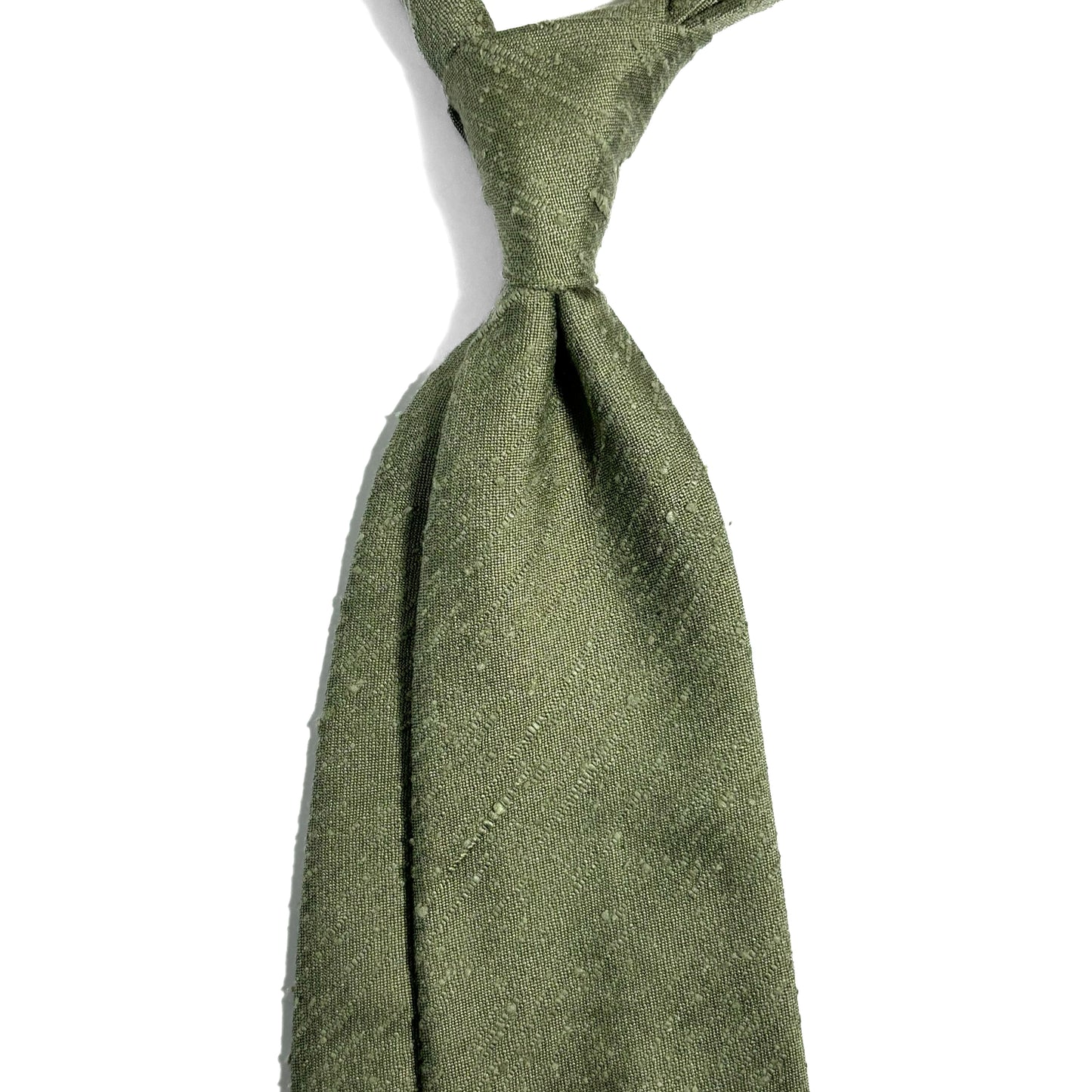 Untipped Sage Green Silk Shantung Tie