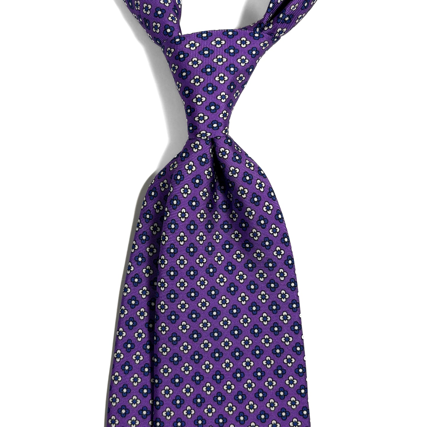 Purple Small Floral Silk Tie