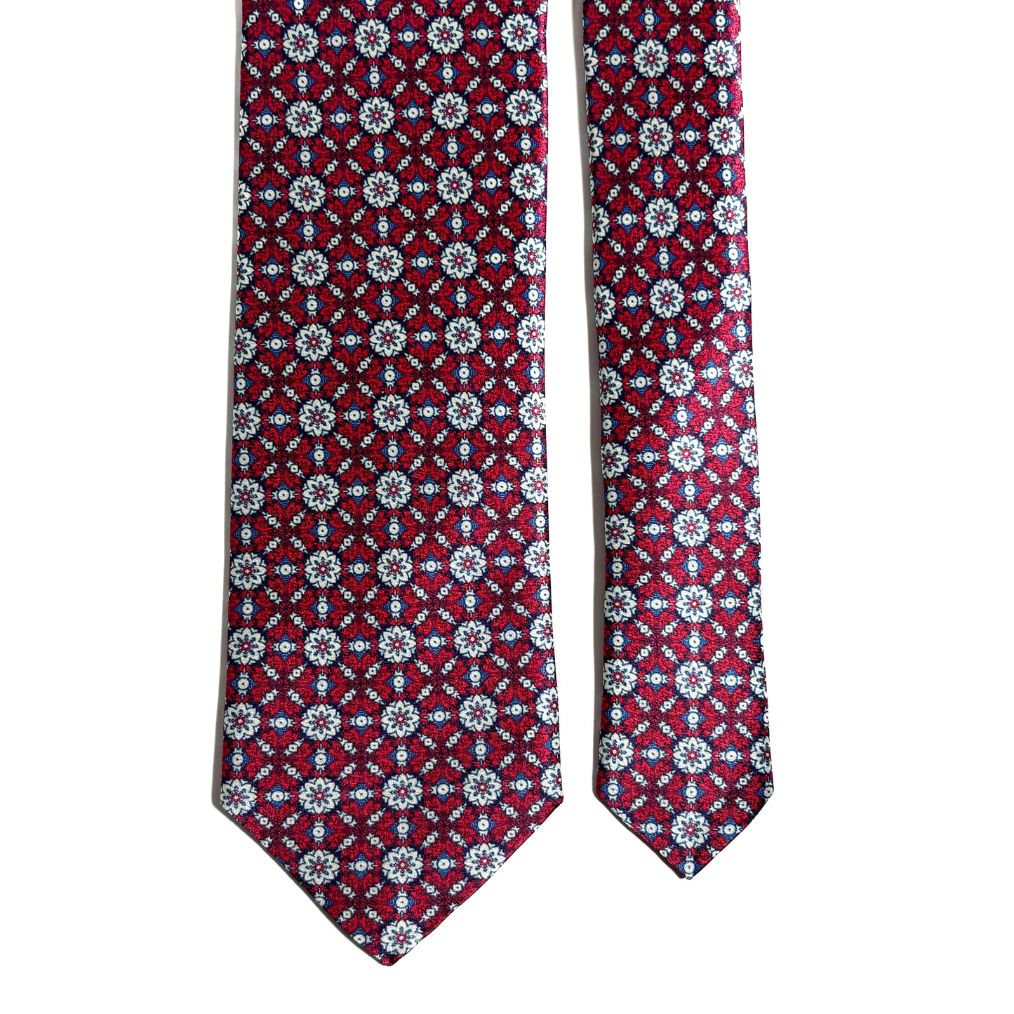 Wine Red Floral Silk Satin Tie