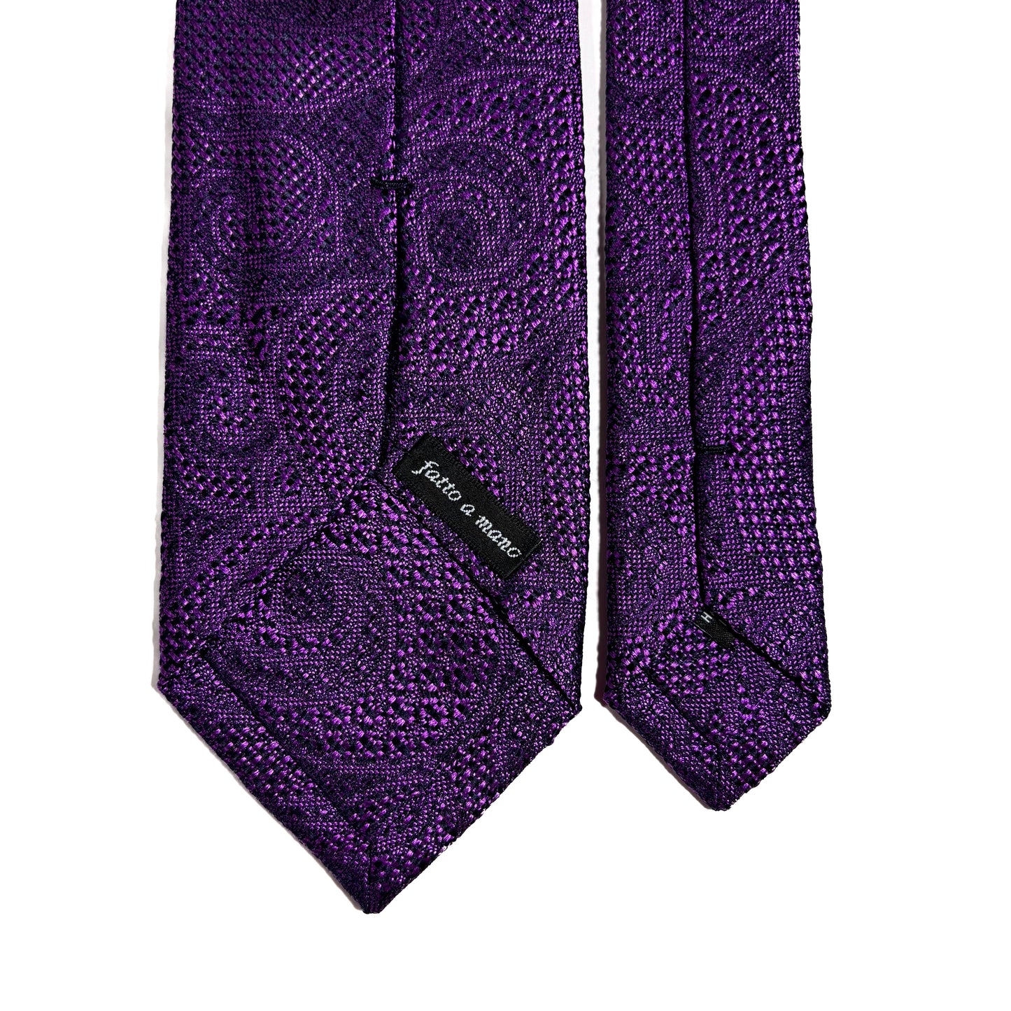PHOENIX Vibrant Purple Paisley Silk Grenadine Jacquard Tie