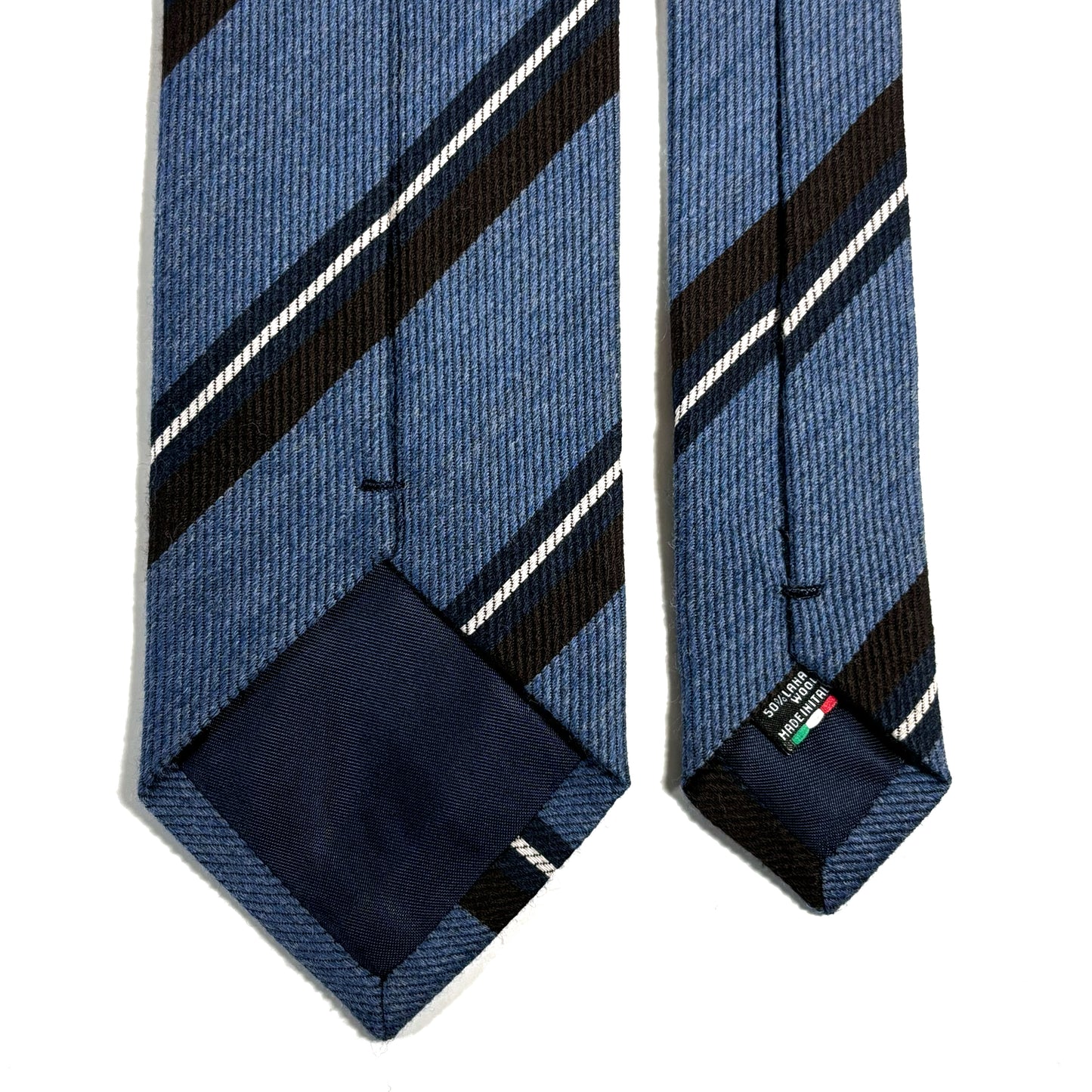 Light Blue Striped Wool/Silk Tie