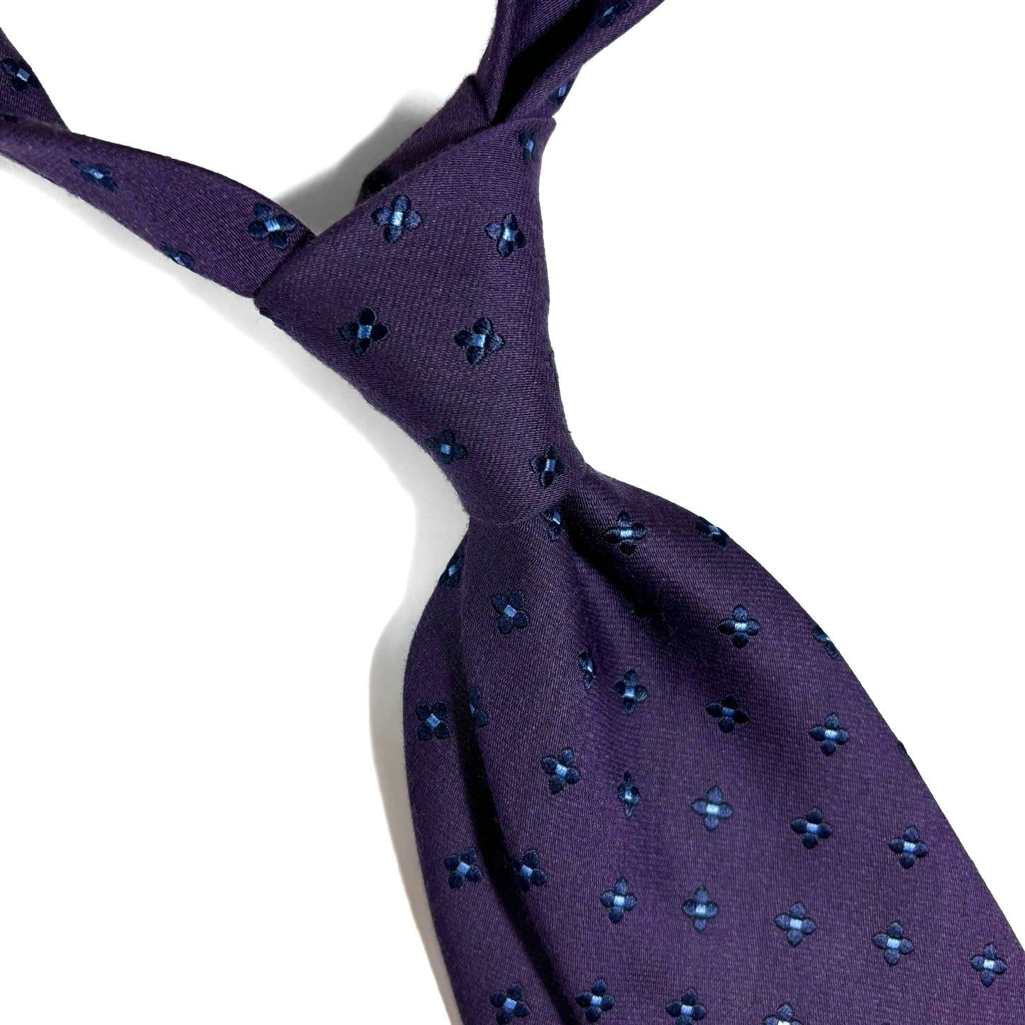 Purple Geometric Jacquard Wool/Silk Tie
