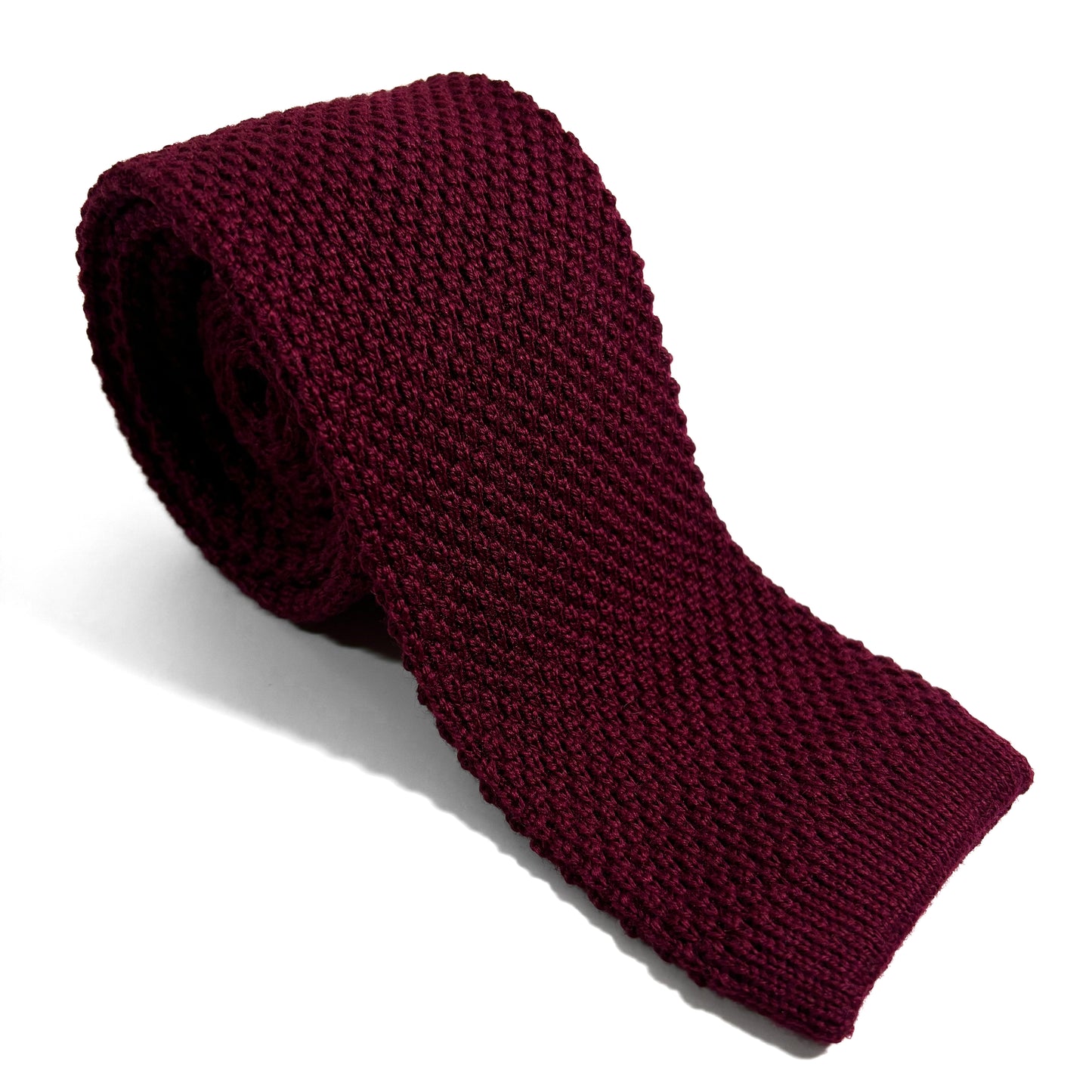 Burgundy Wool Knitted Tie