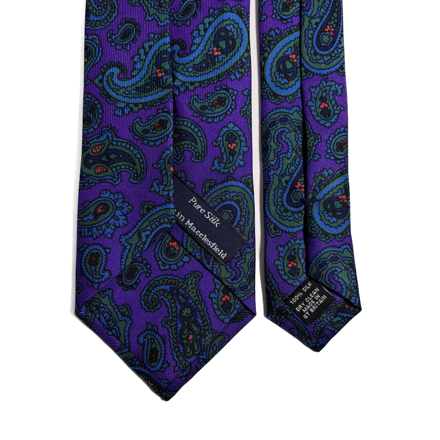 Hand-Printed Purple Paisley Silk Tie