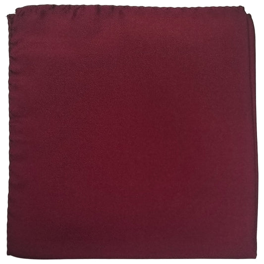 12.5" Solid Wine Red Silk Twill Pocket Square