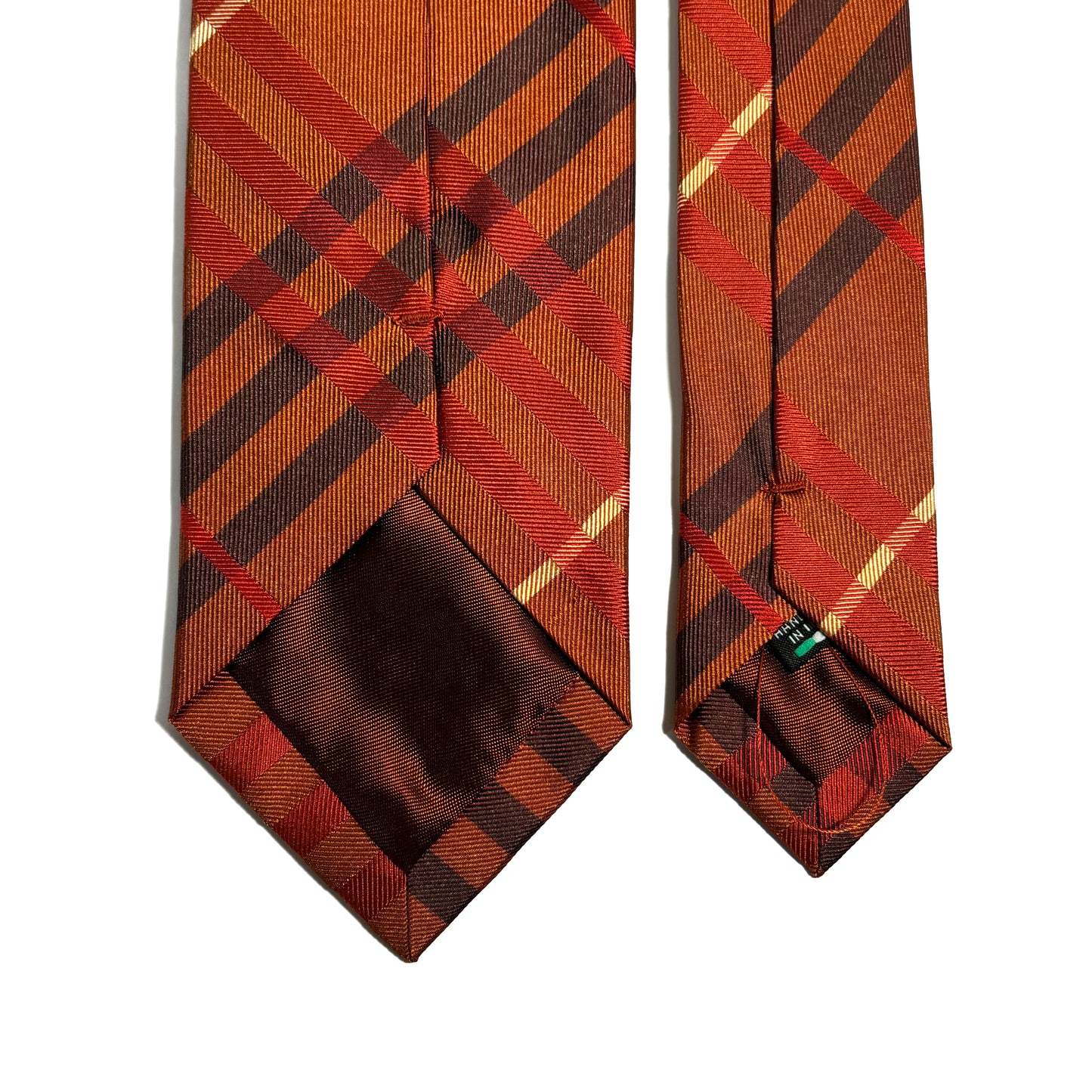 Copper Orange Tartan Silk Jacquard Tie