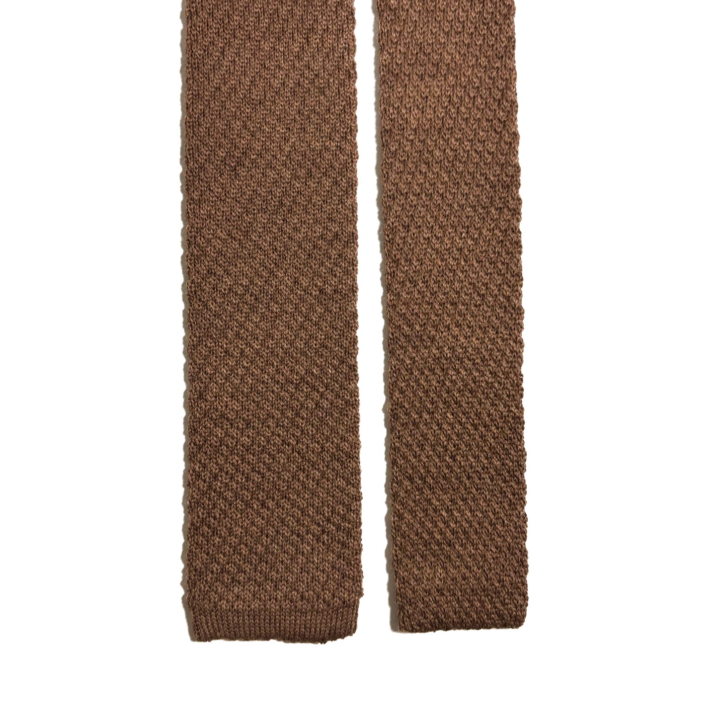 Large Knot Light Brown Wool Knitted Tie