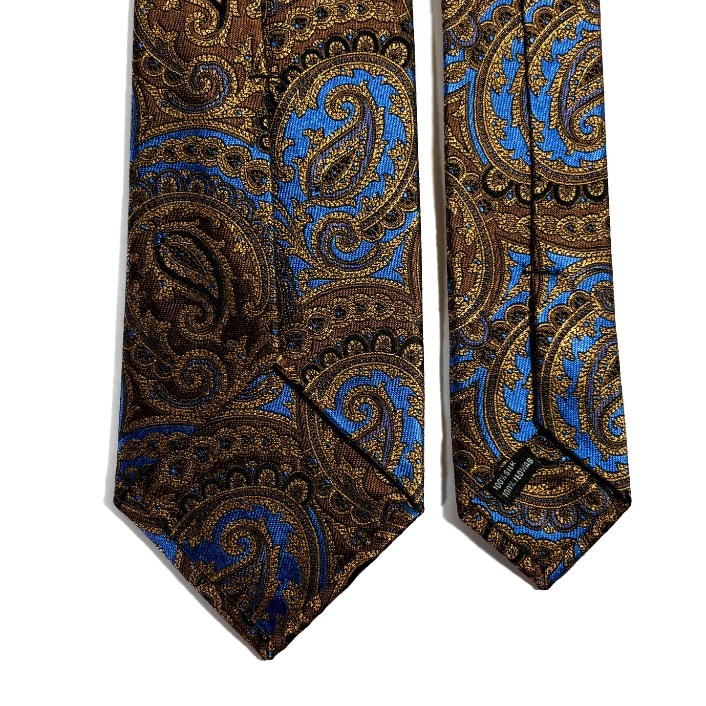 Brown & Light Blue Paisley Silk Jacquard Tie