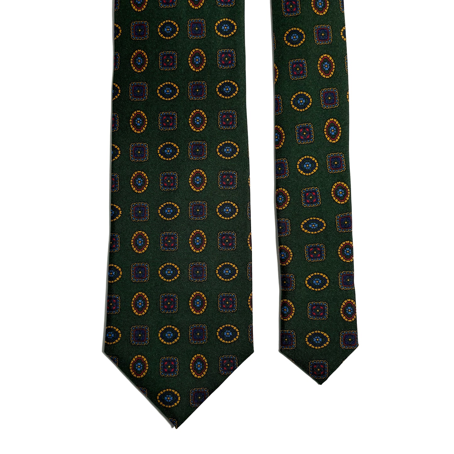 Forest Green Geometric Silk Tie