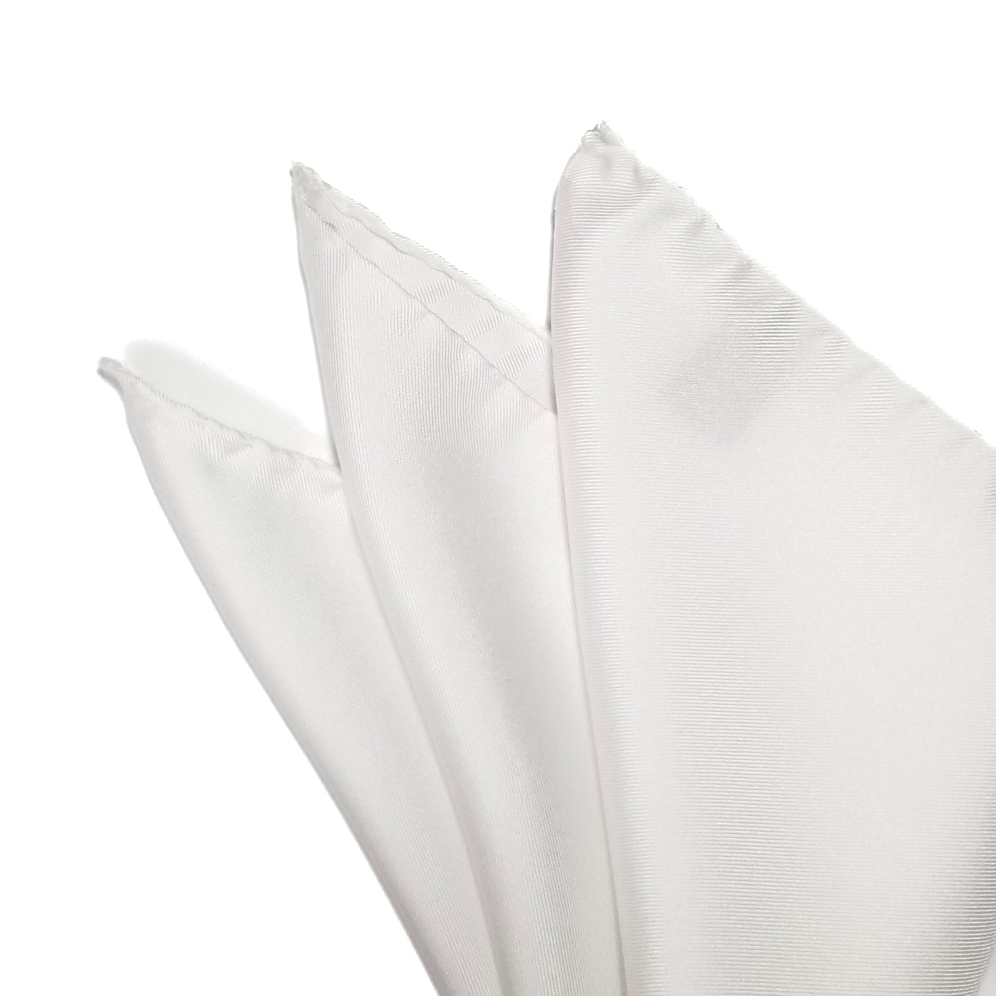 12.5" Solid White Silk Twill Pocket Square
