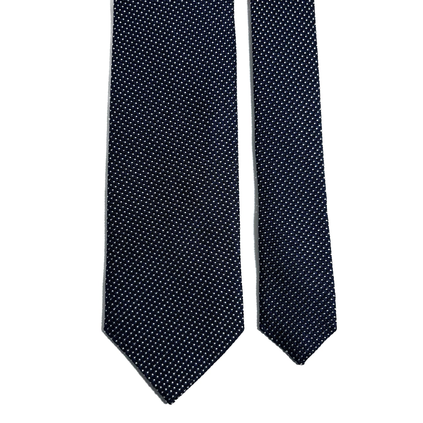 Navy Blue Polka Dot Silk Grenadine Tie (Garza Fina)