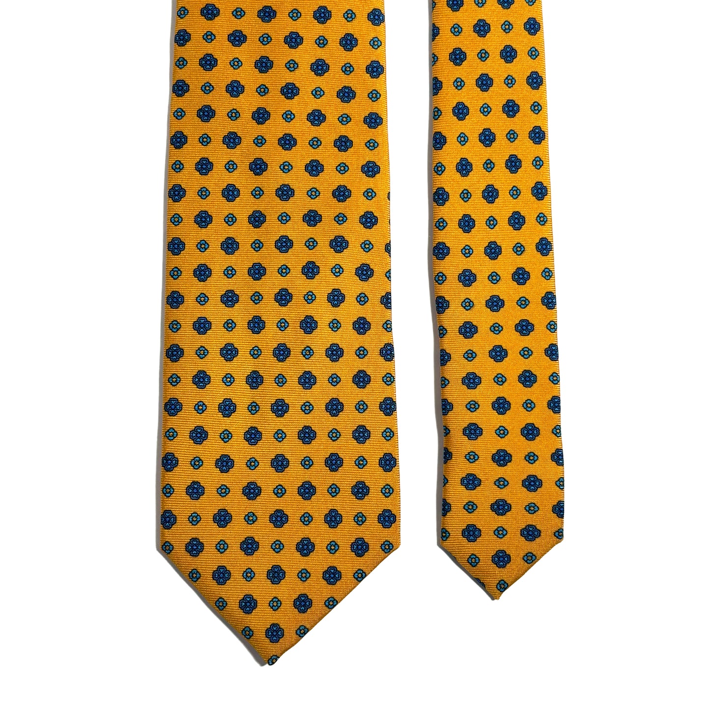Marigold Yellow Floral Printed Silk Tie