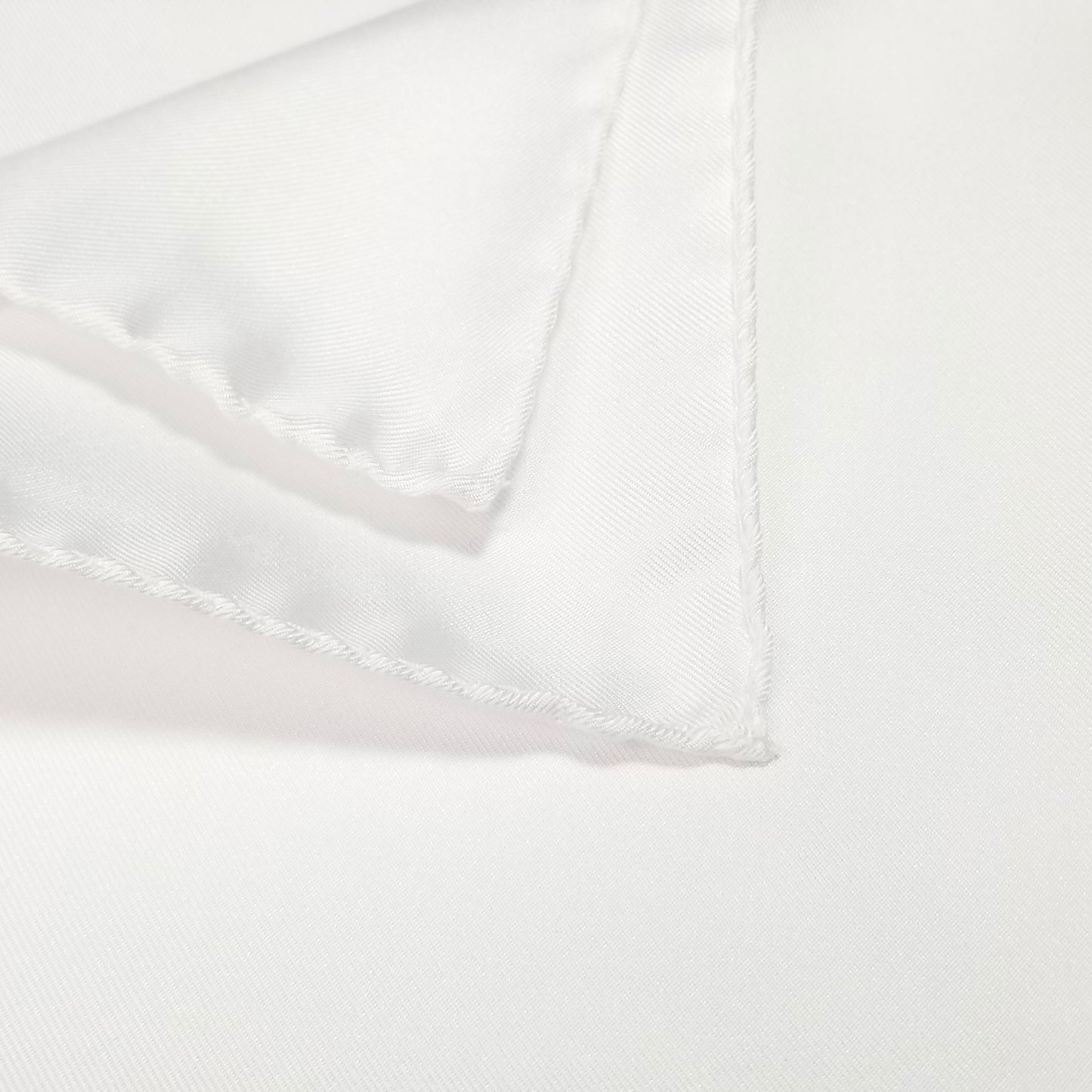 12.5" Solid White Silk Twill Pocket Square