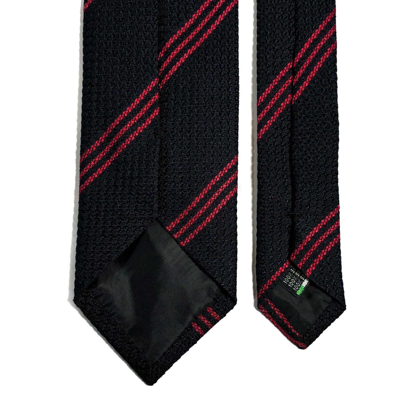 Black & Red Striped Silk Grenadine Tie (Garza Grossa)