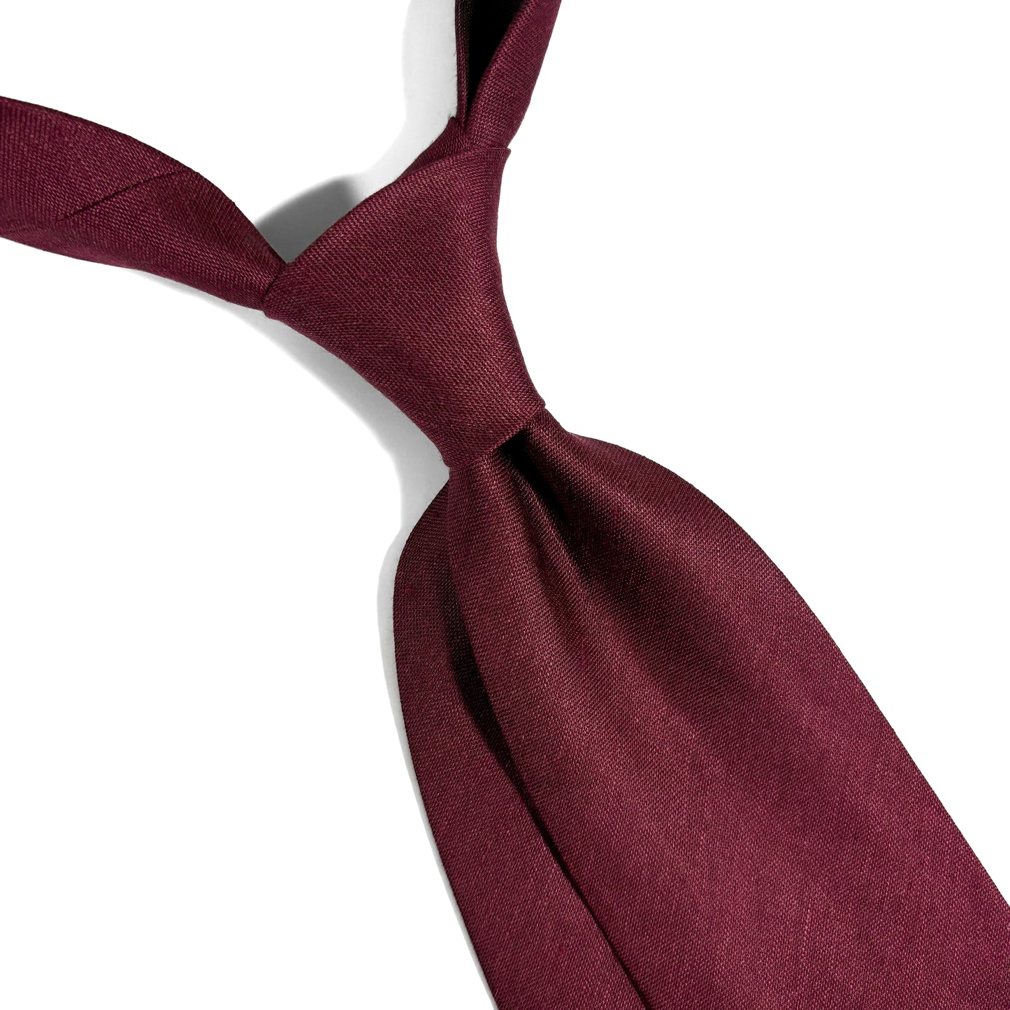 Burgundy Untipped Linen/Silk Tie