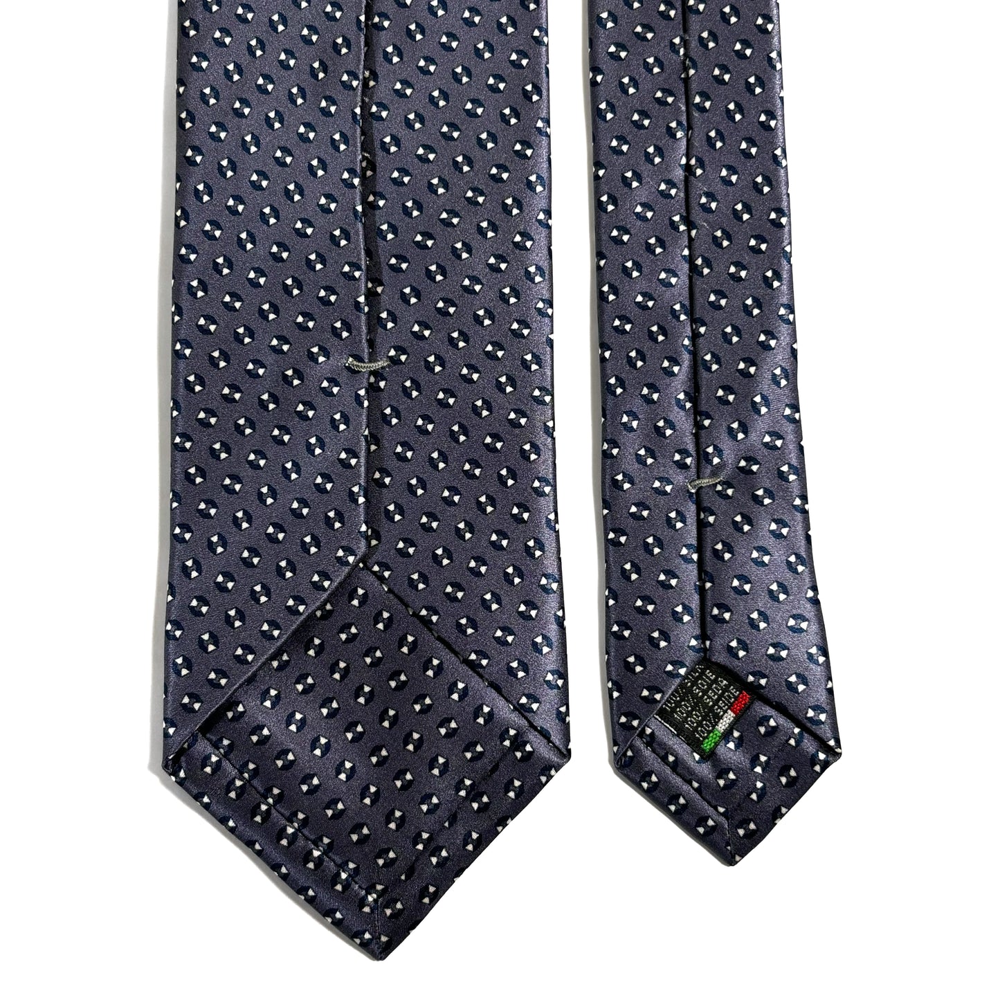 Gray Geometric Silk Satin Tie