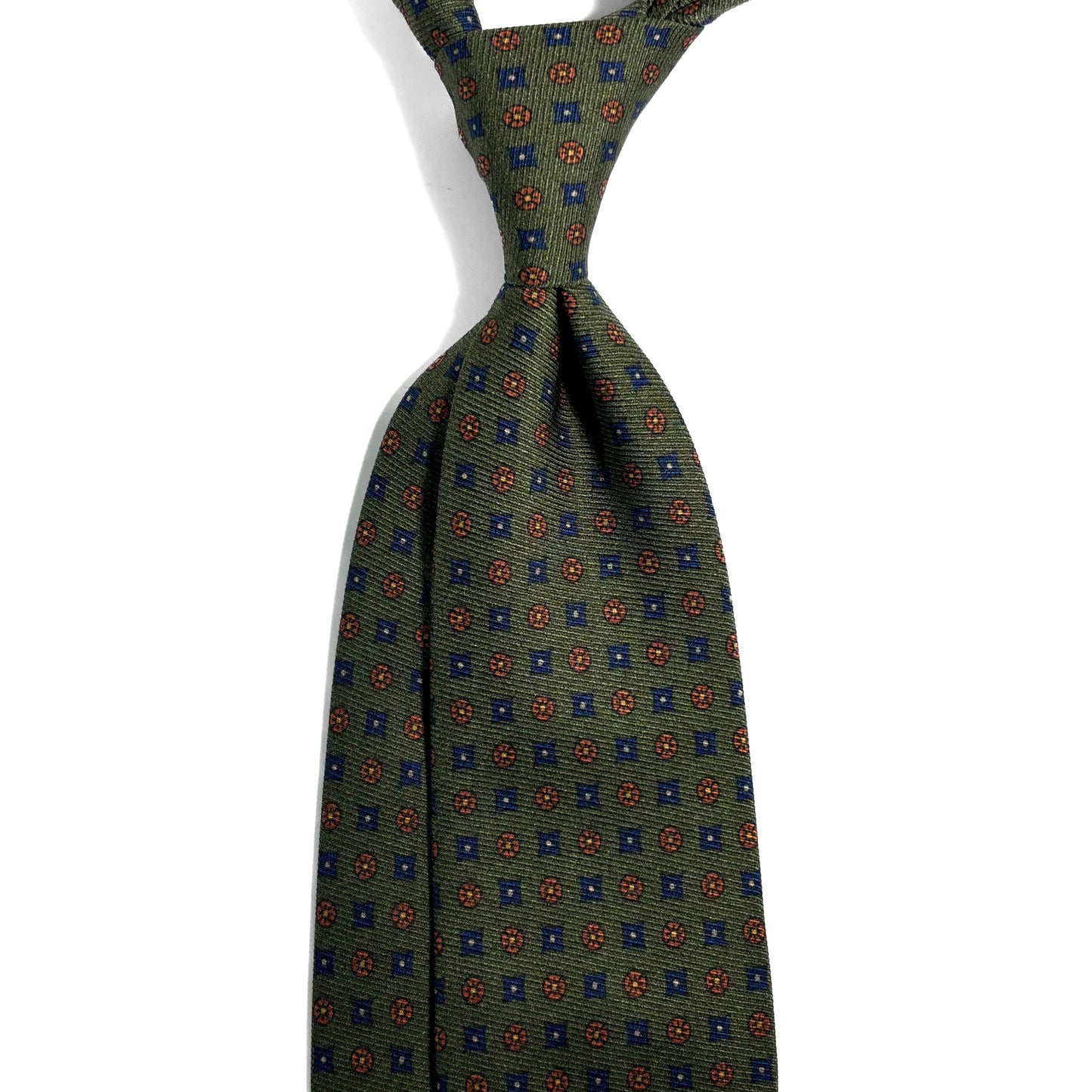Fern Green Floral Italian Madder Silk Tie