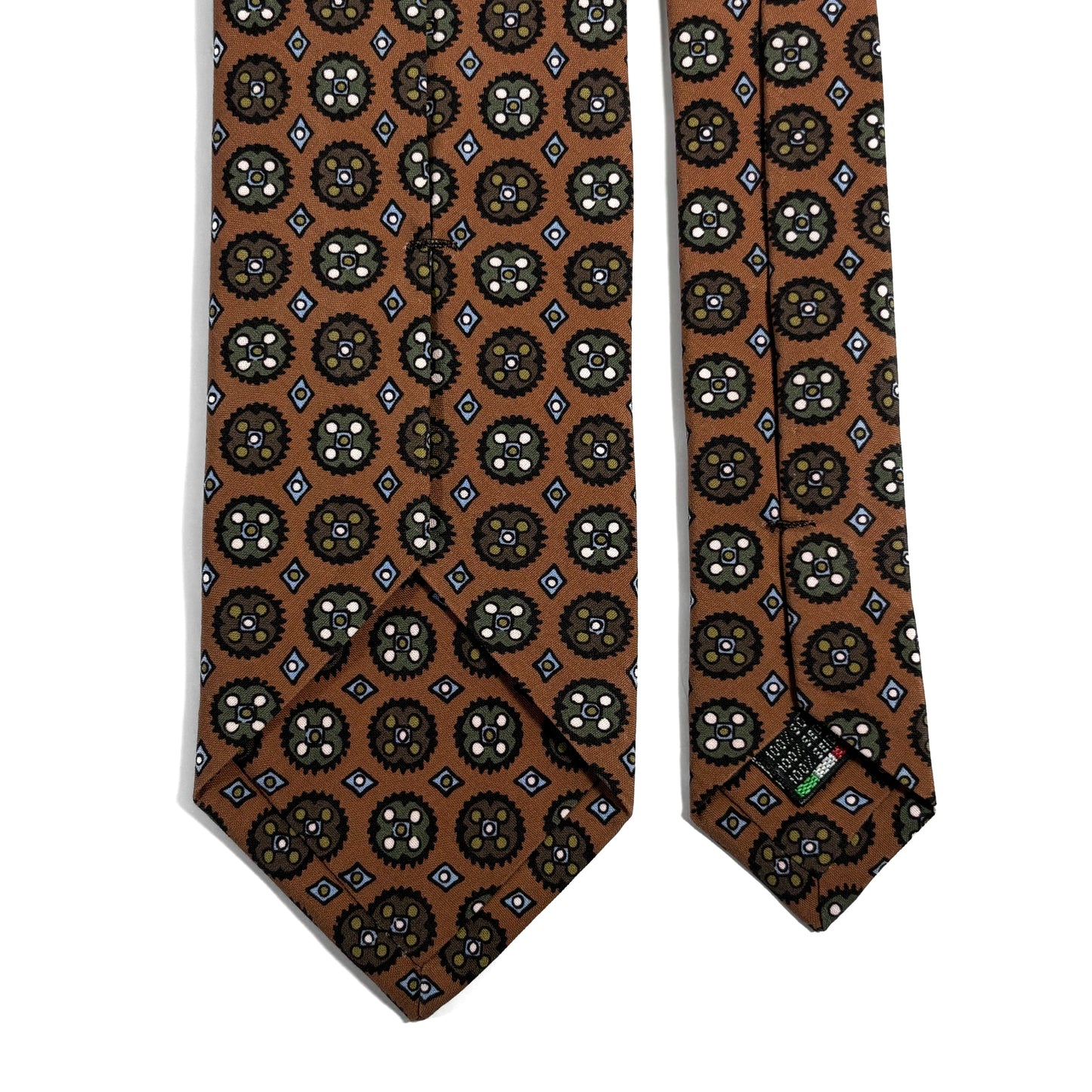 Brown Floral Medallion Ancient Madder Silk Tie