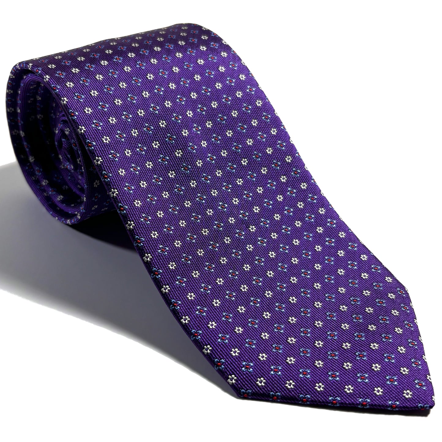 Purple Floral Silk Jacquard Tie
