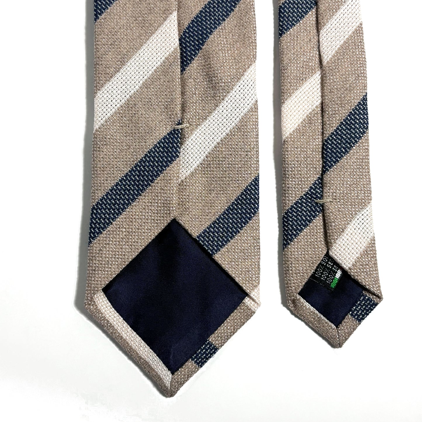 Beige Striped Silk Grenadine Tie (Garza Fina)