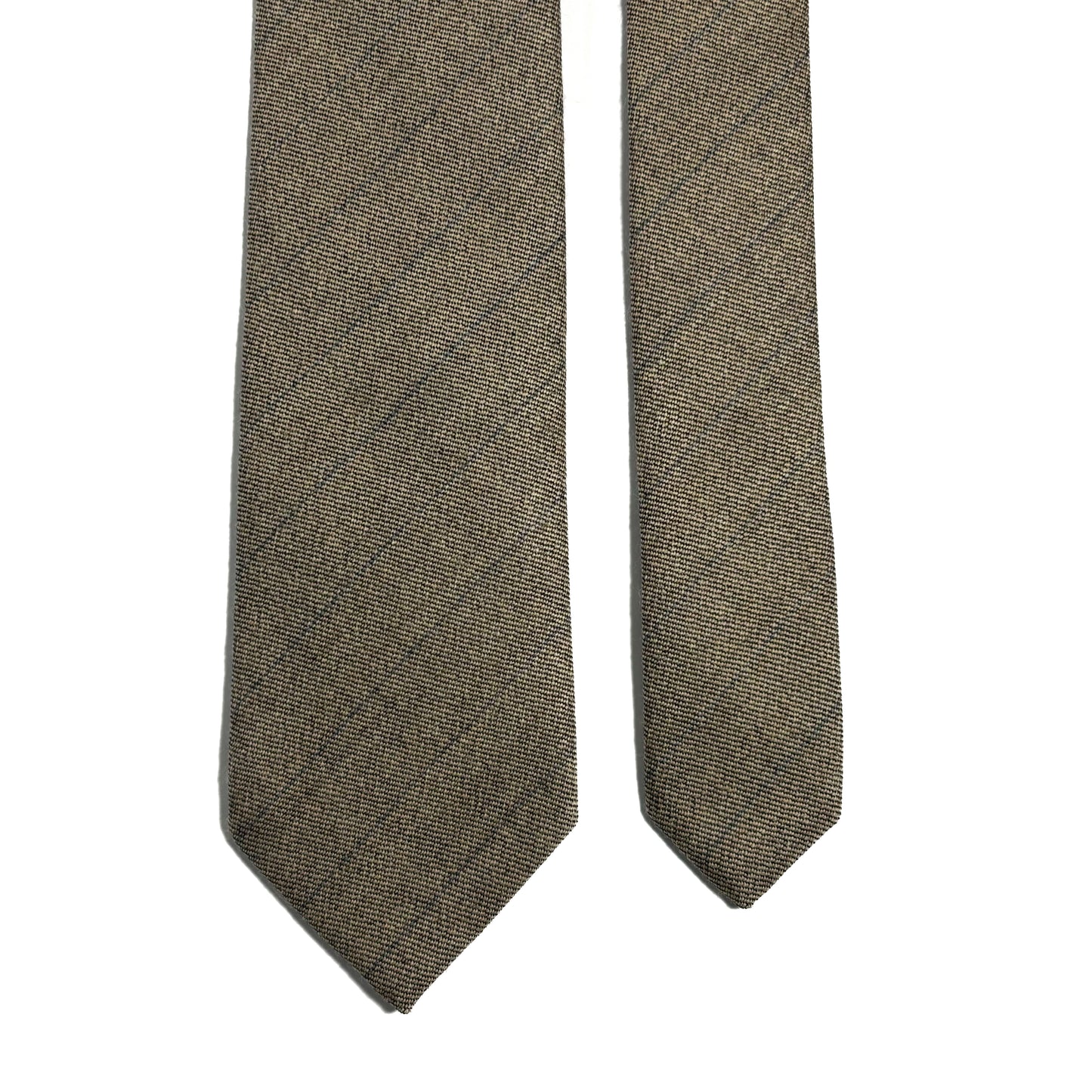 Beige Shadow Check Wool Challis Tie