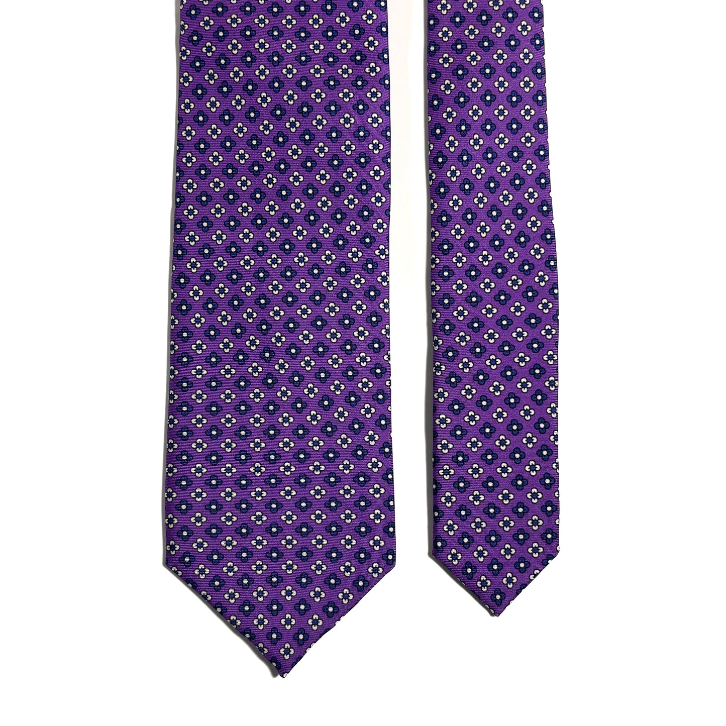 Purple Small Floral Silk Tie