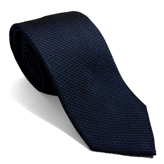 Navy Blue Silk Grenadine Tie (English Weave)