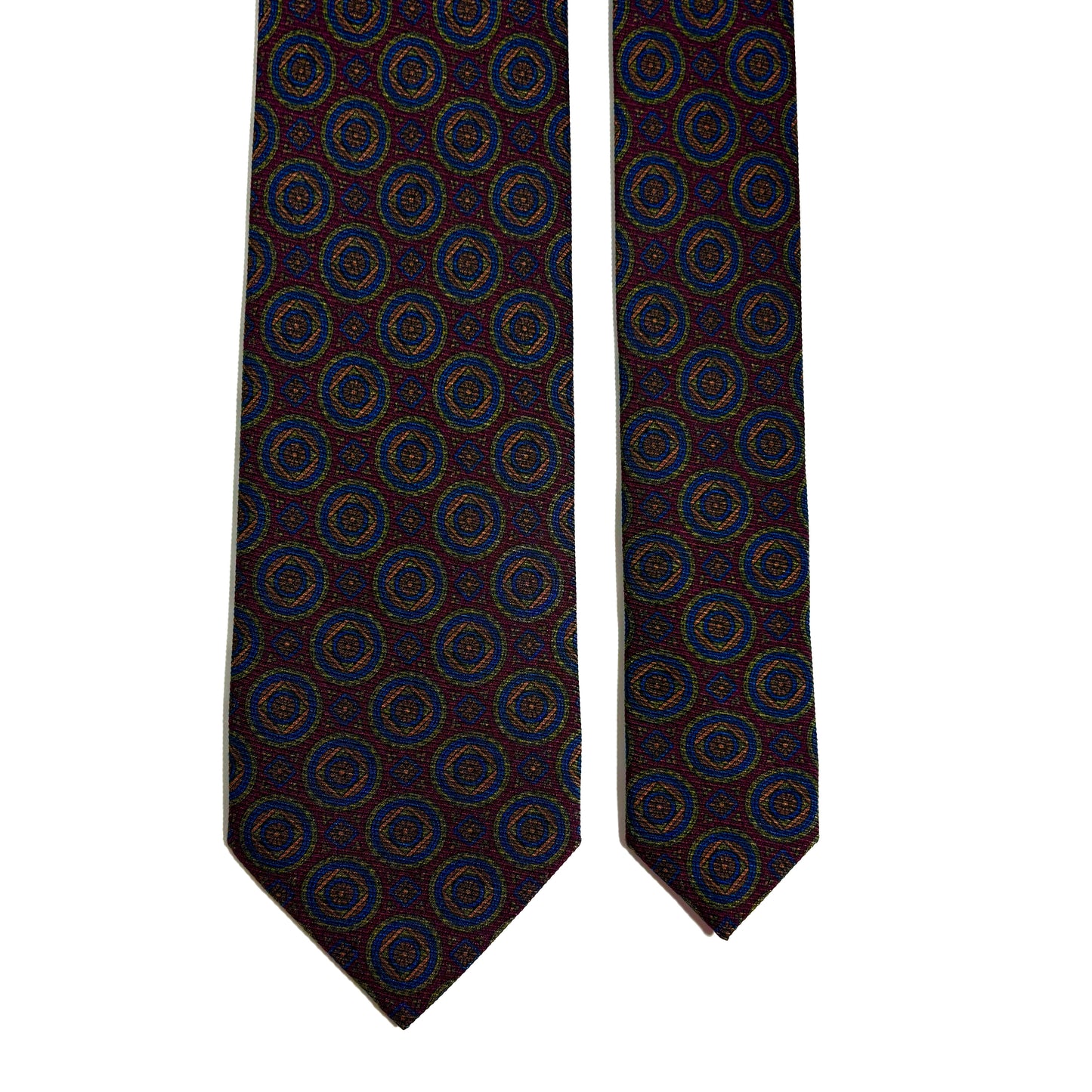 Burgundy Medallion Italian Madder Silk Tie