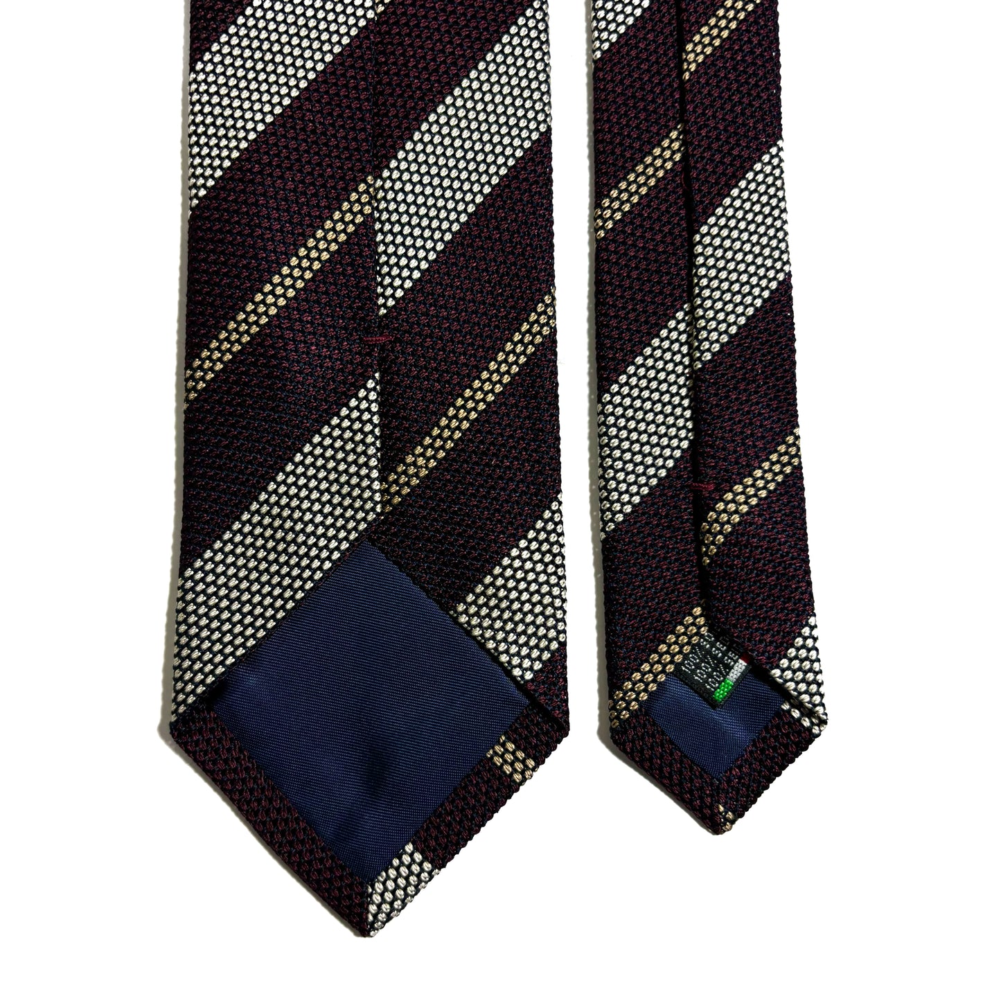 Burgundy / Silver Striped Silk Grenadine Tie