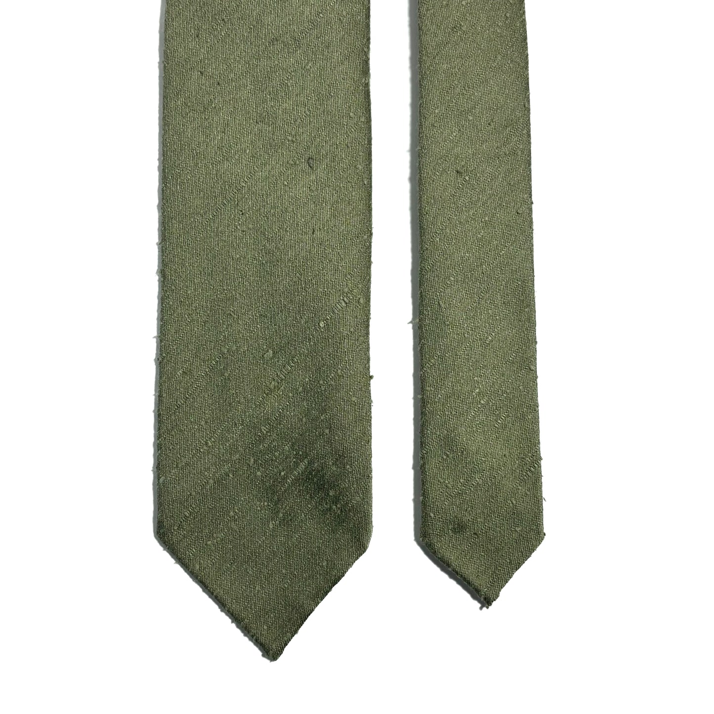 Untipped Sage Green Silk Shantung Tie