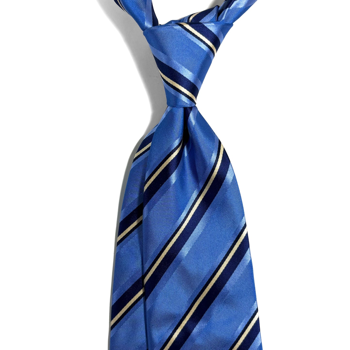 Royal Blue Striped Silk Jacquard Tie