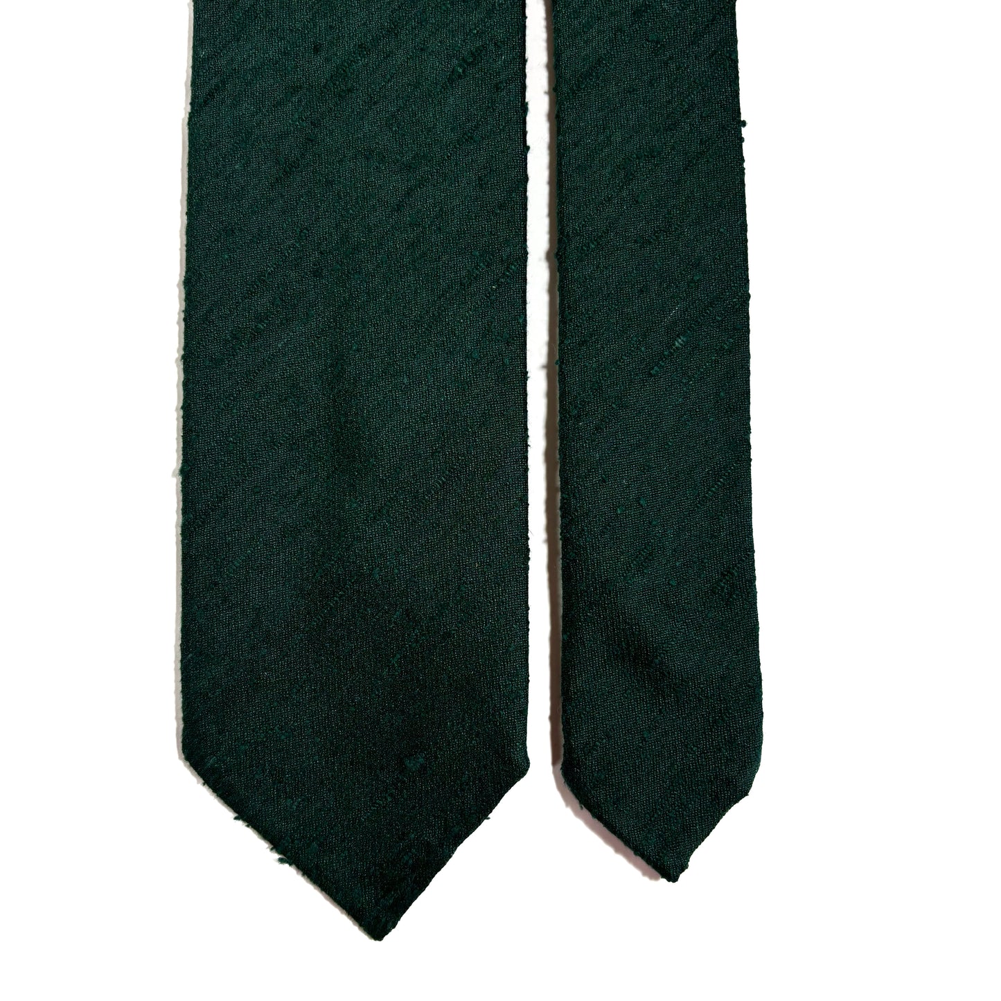 Untipped Forest Green Silk Shantung Tie