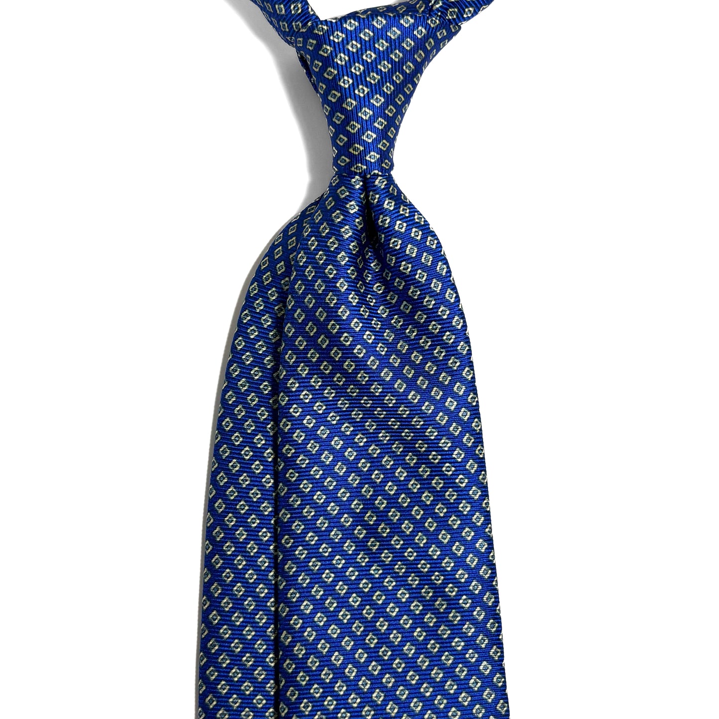 Royal Blue Micro-Geometric Silk Tie (Handmade in Italy)