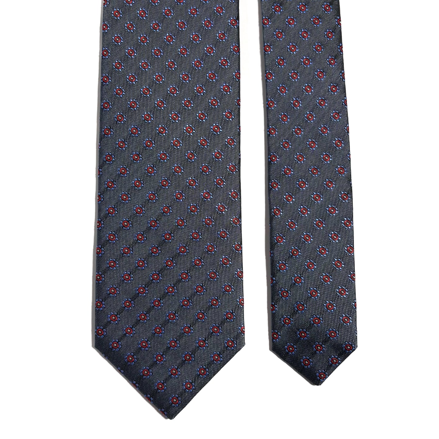 Gray Floral Silk Jacquard Tie