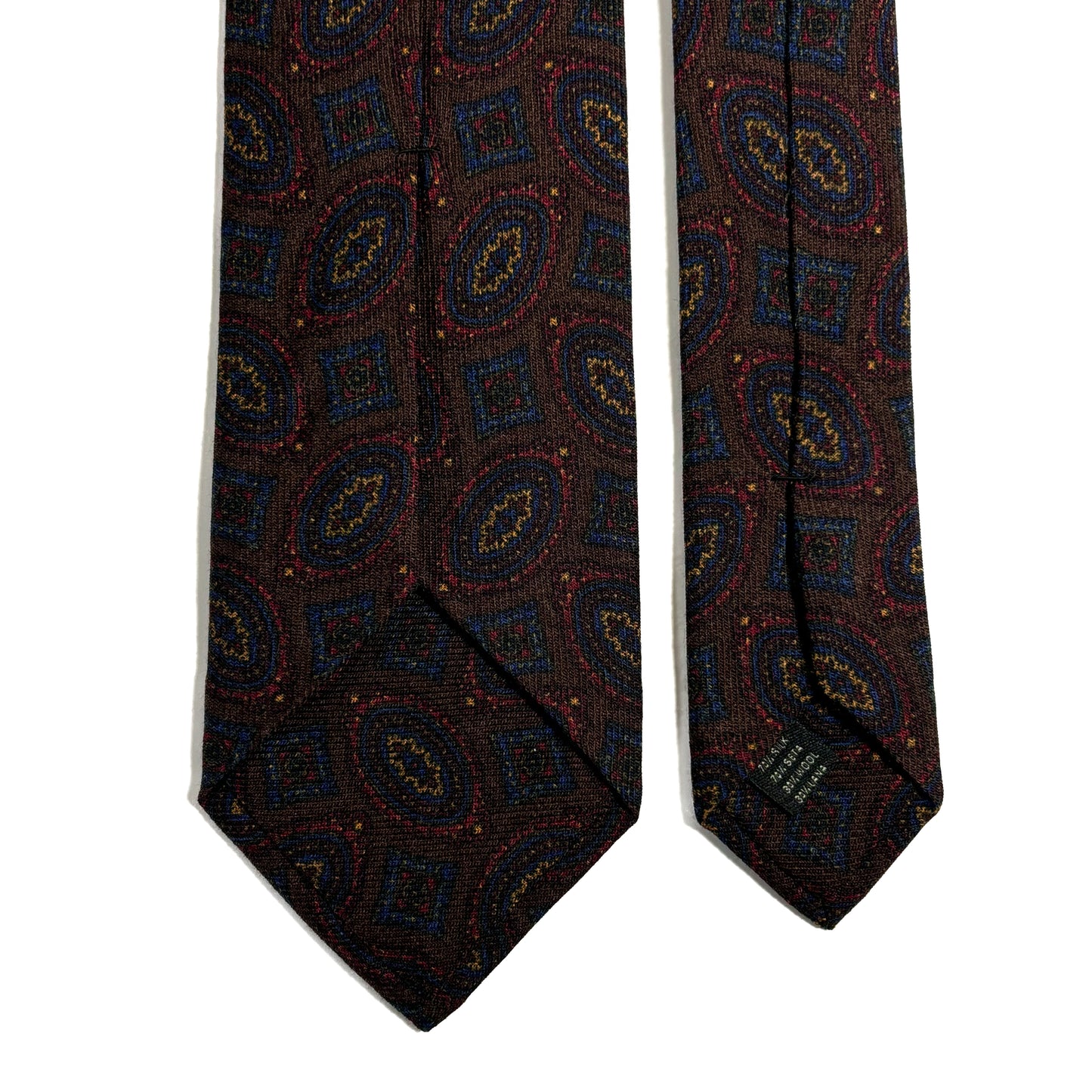 Dark Brown Geometric Wool/Silk Tie