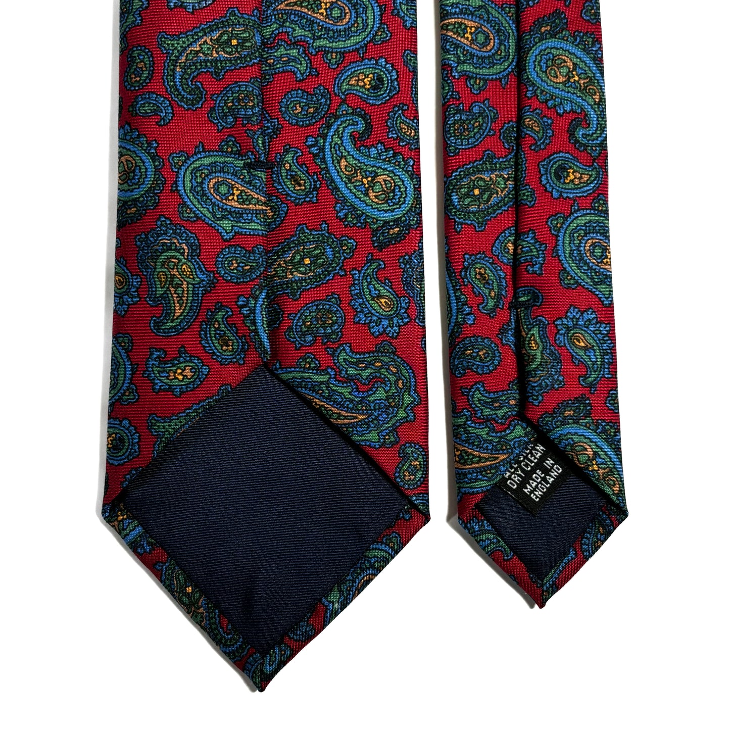 Hand-Printed Burgundy Paisley Silk Tie