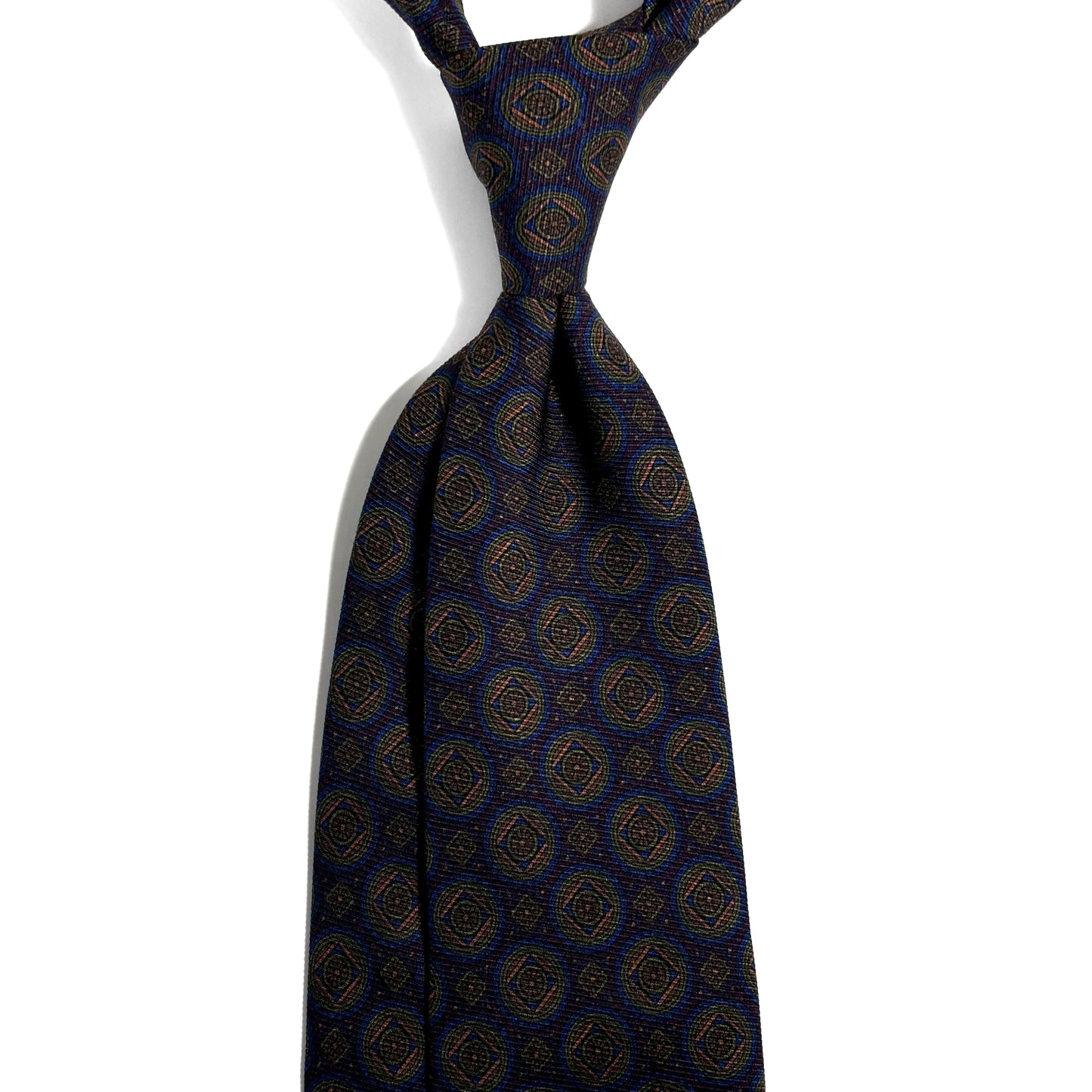 Purple Medallion Italian Madder Silk Tie