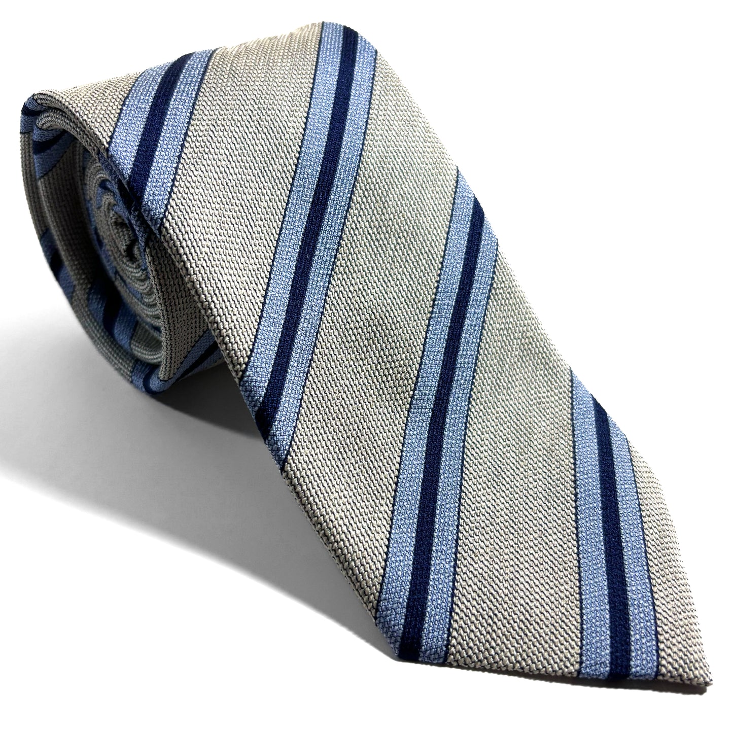 Ivory Striped Silk Jacquard Tie