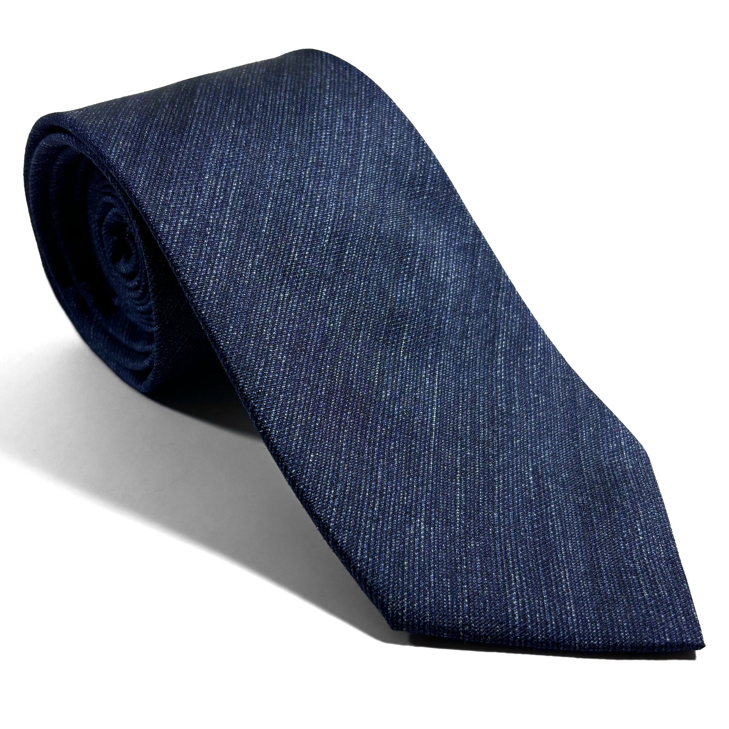 Heather Blue Solid Silk Jacquard Tie