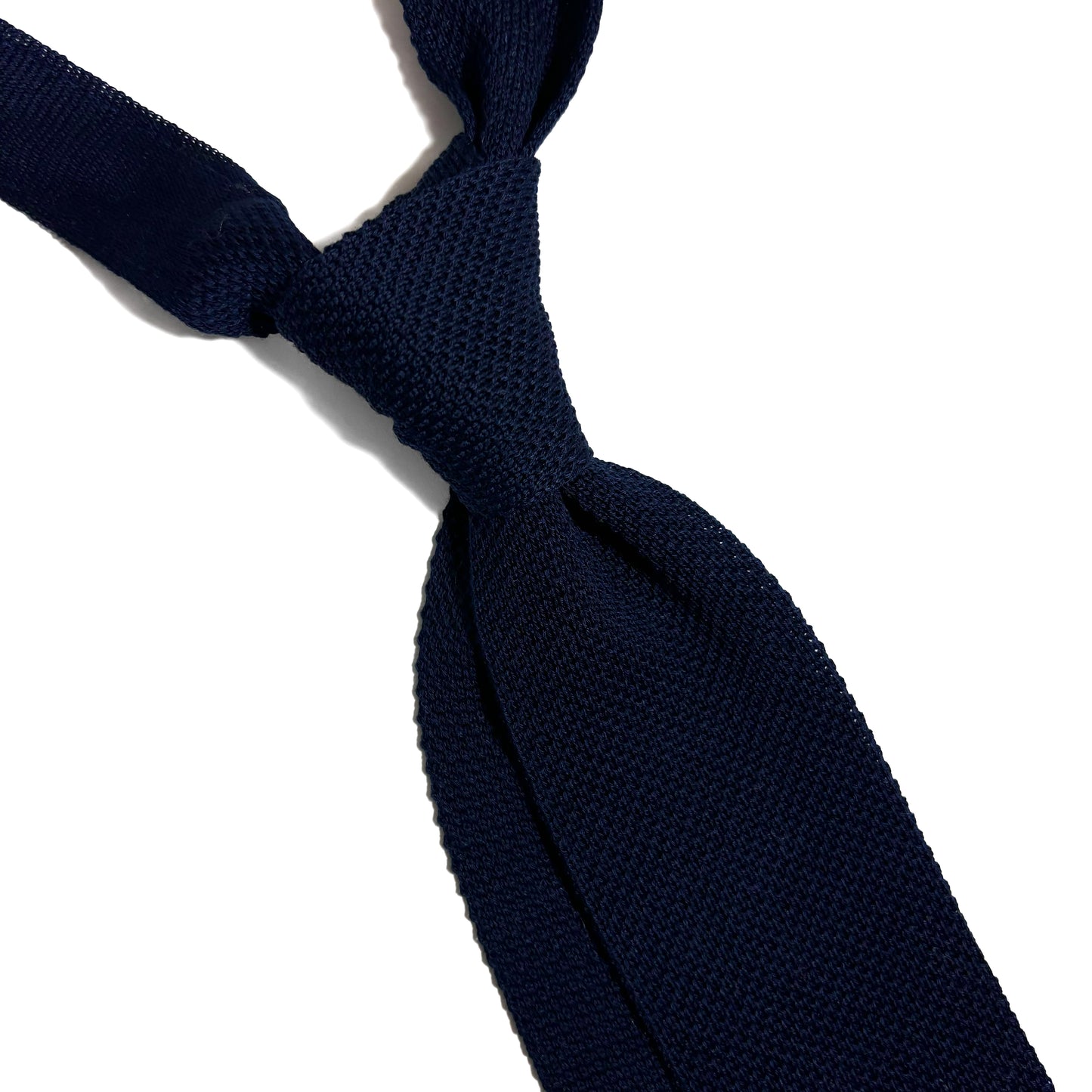 Fine Navy Blue Wool Knitted Tie